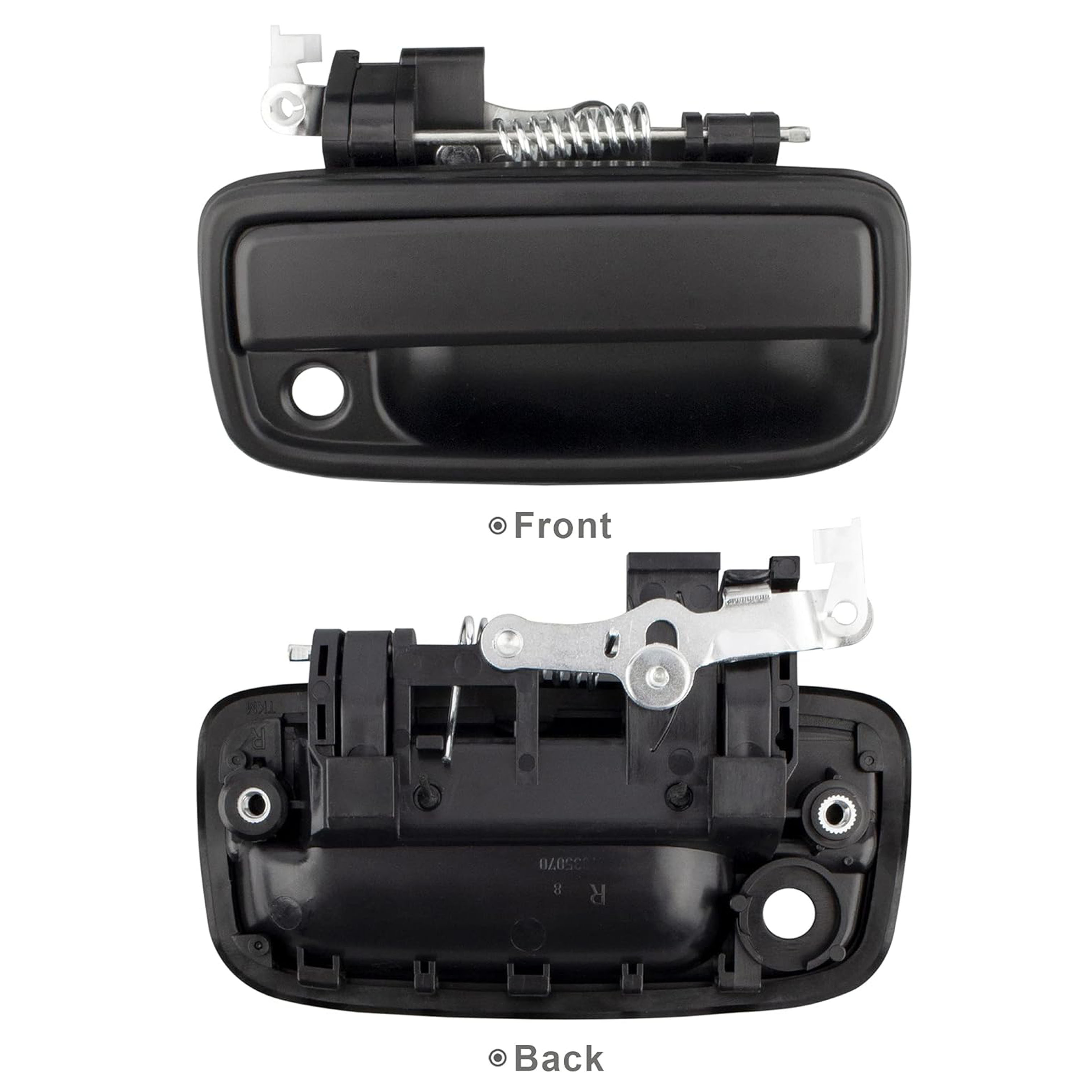 Pair Of Exterior Door Handles – Front Left & Right – Fits Toyota Tacoma 1995-2004 – Black Plastic
