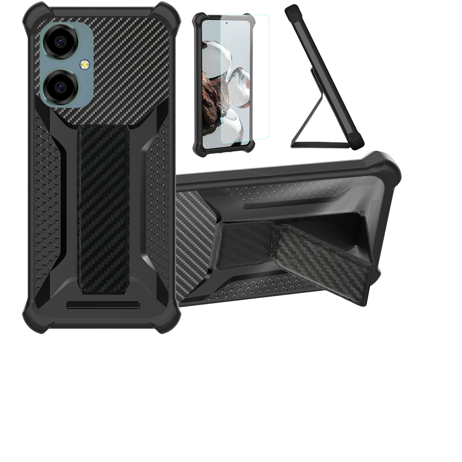 for BLU G64 Phone Case Cover Glass Screen Protector A1