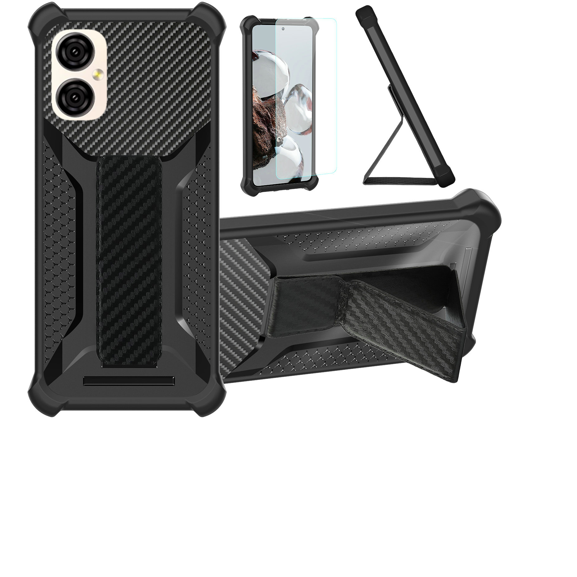 for BLU G34 Phone Case Cover Glass Screen Protector A1