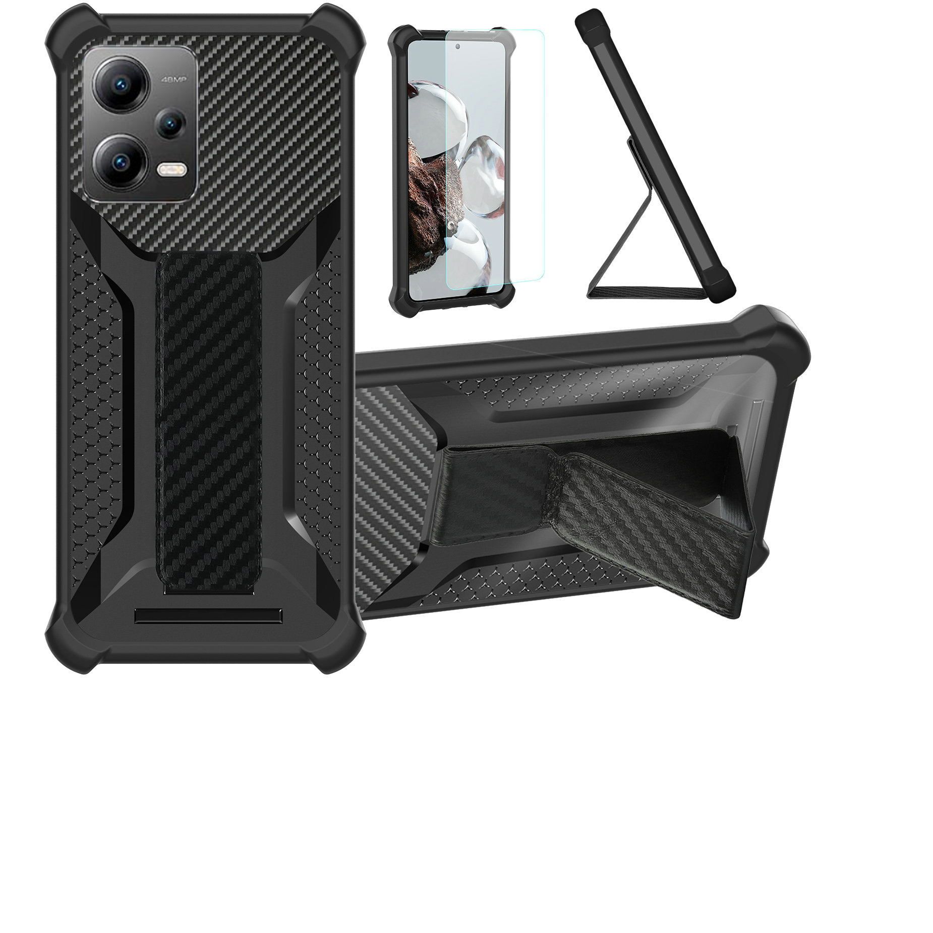 for Poco X5 5g Phone Case Cover Glass Screen Protector A1