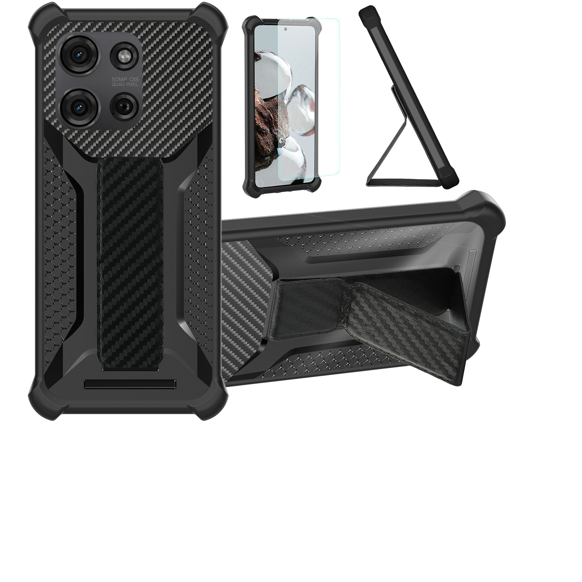 for Motorola Moto G75 5G Phone Case Cover Glass Screen Protector A1 - Picture 7 of 42