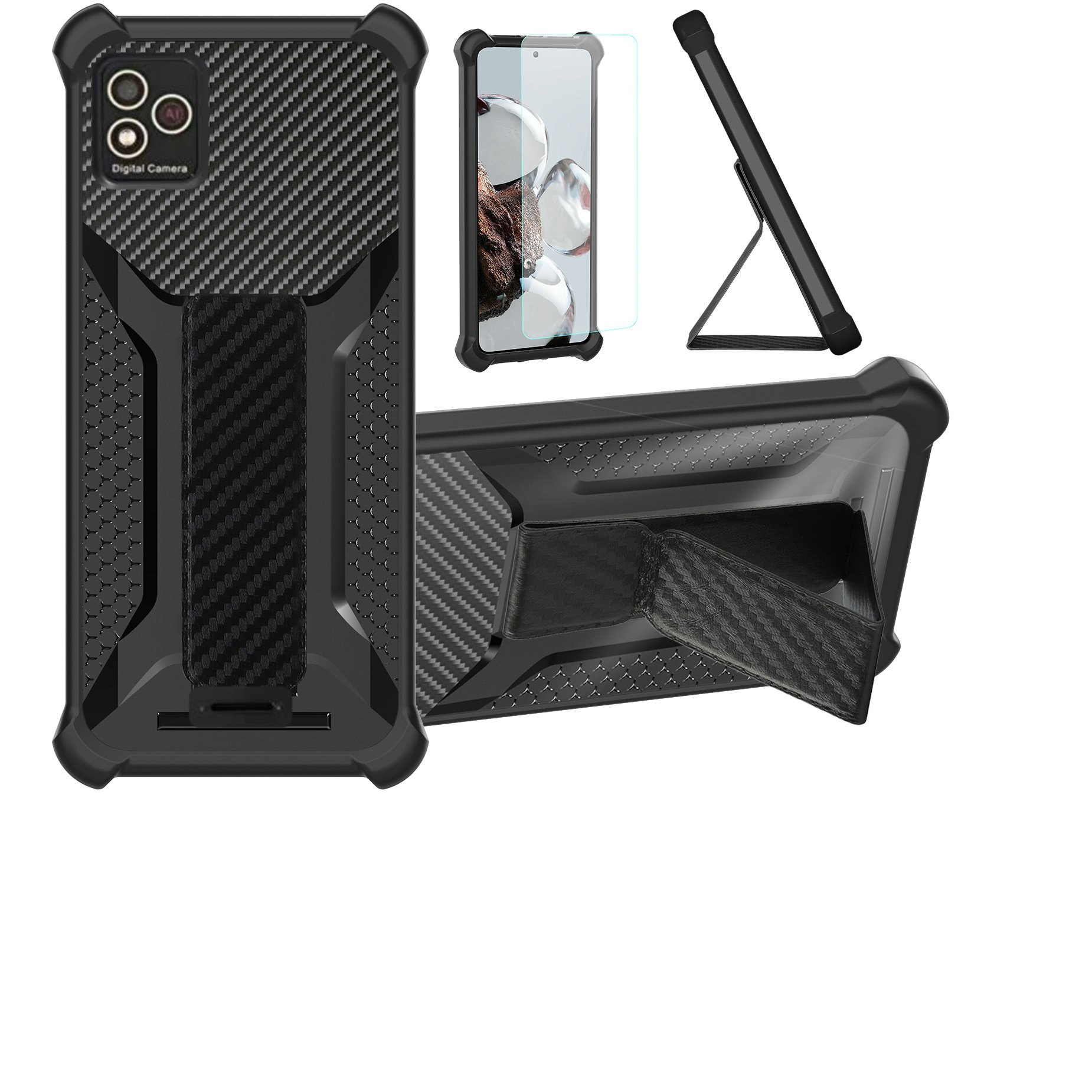 for Eudora E55 Plus Phone Case Cover Glass Screen Protector A1