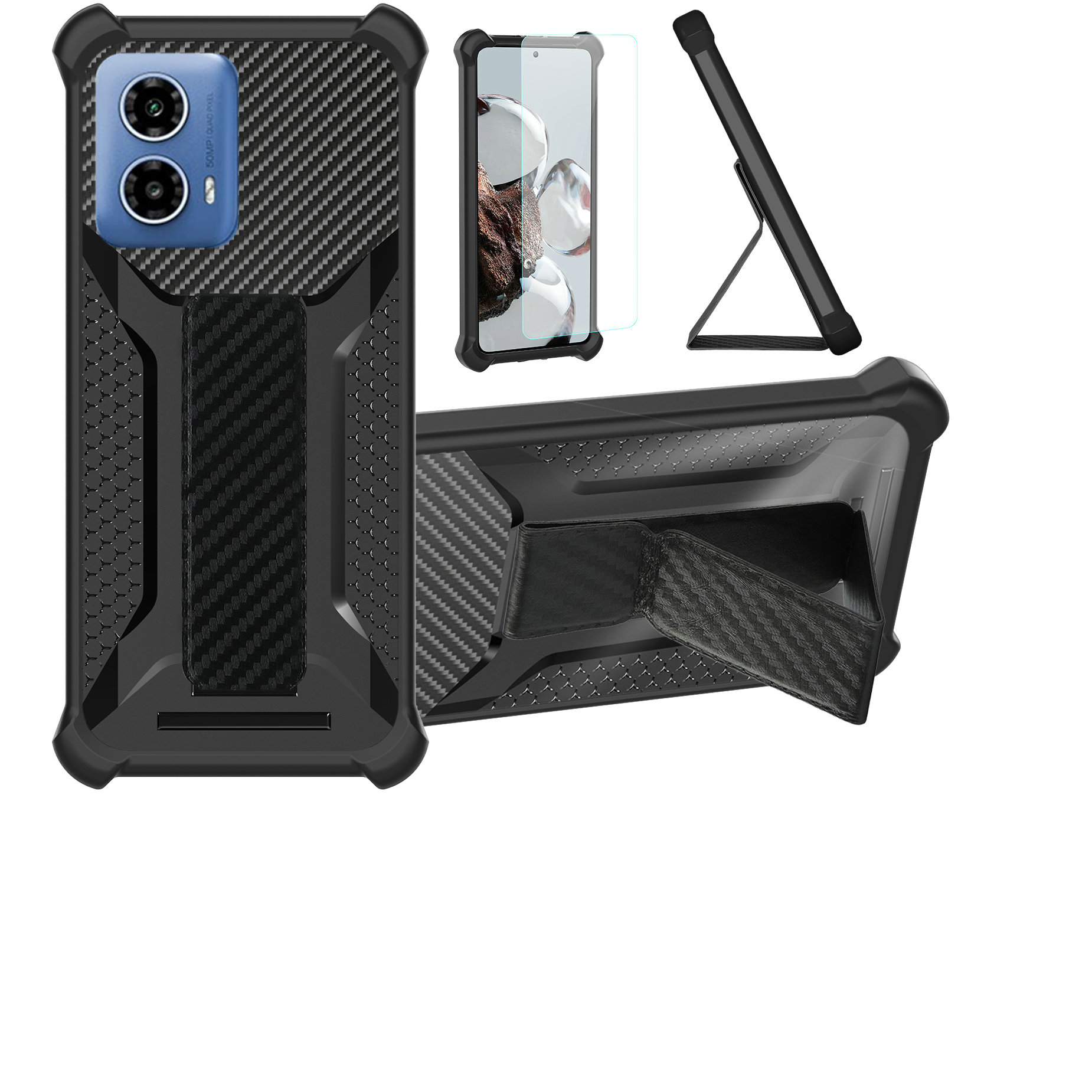 for Motorola Moto G34 5g Phone Case Cover Glass Screen Protector A1 - Picture 7 of 42
