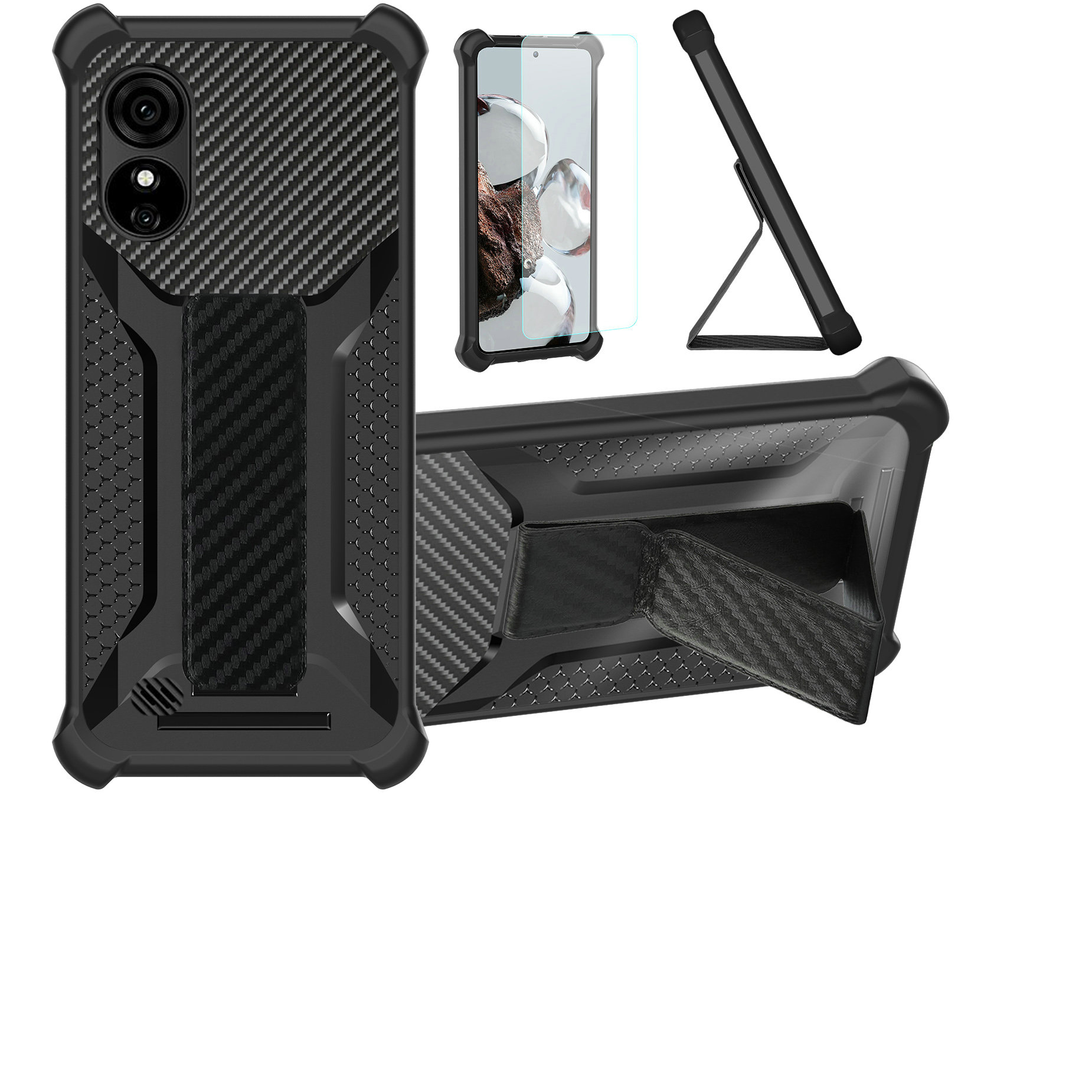 for BLU G33 Phone Case Cover Glass Screen Protector A1