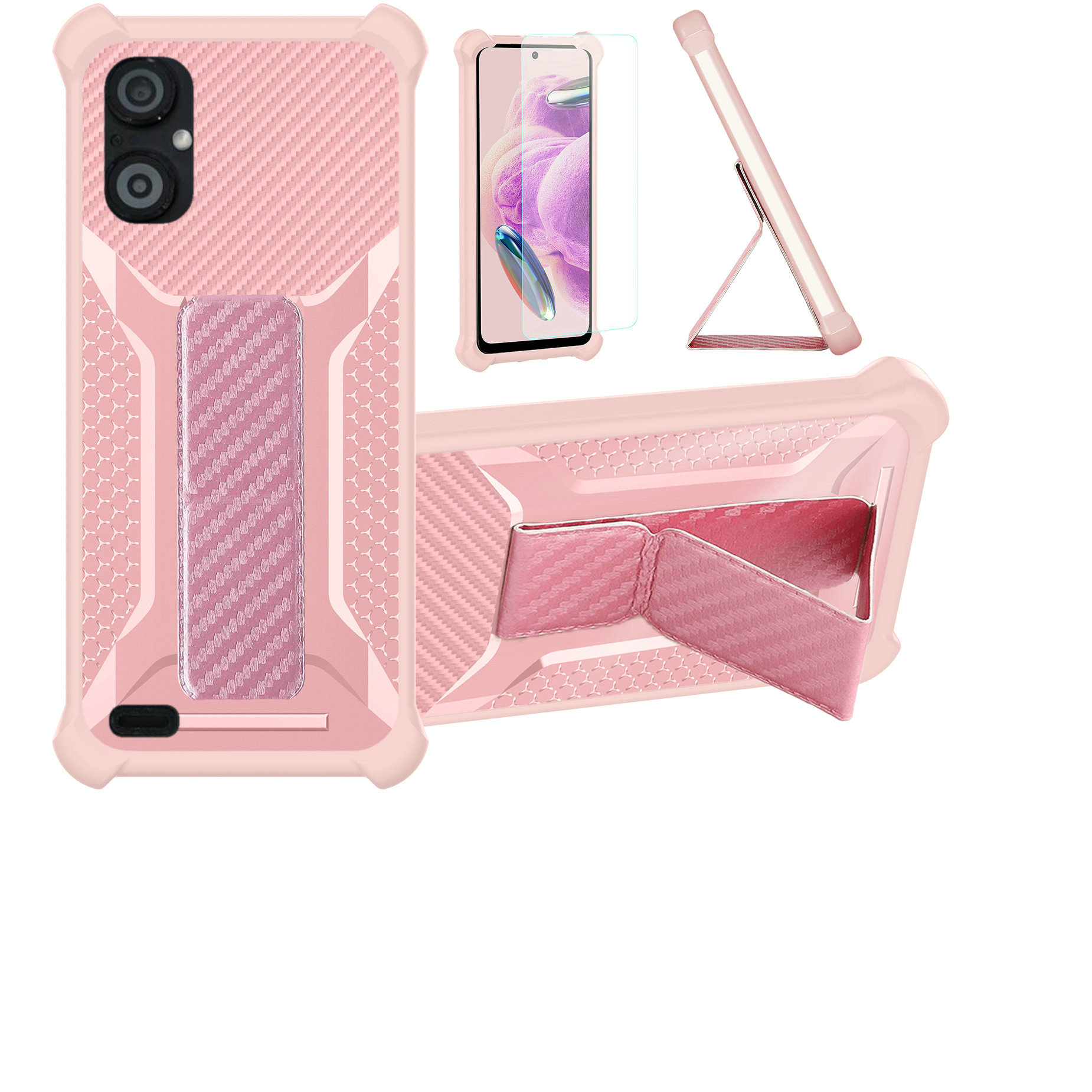 Cover Per Nuu A23 Plus Con Vetro Temperato Incluso – Custodia Ibrida PC + Silicone – Supporto Ad Anello Magnetico 360° - 3