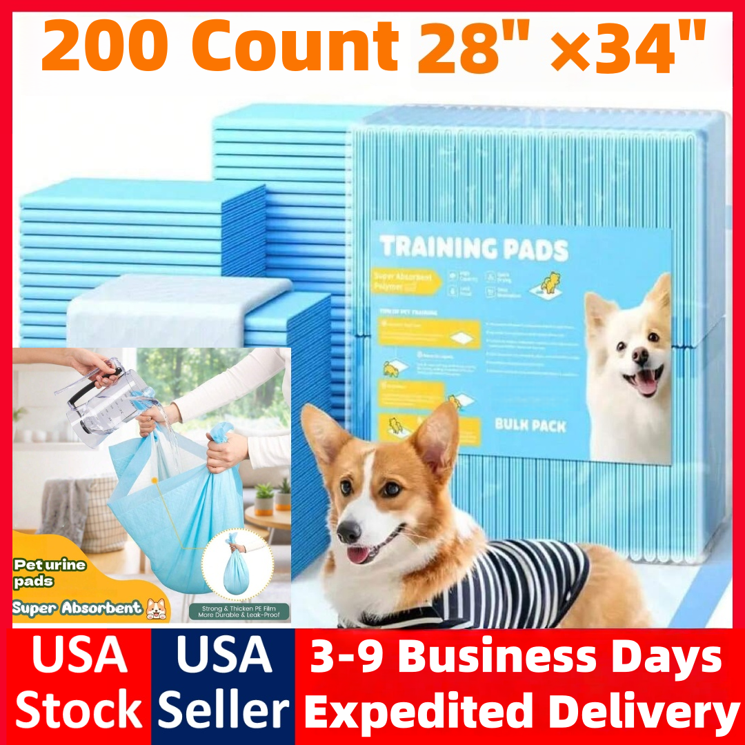 100/200 PCS  34in x 28in Dog Puppy Training Pads Super Absorbent Pee Leak Proof