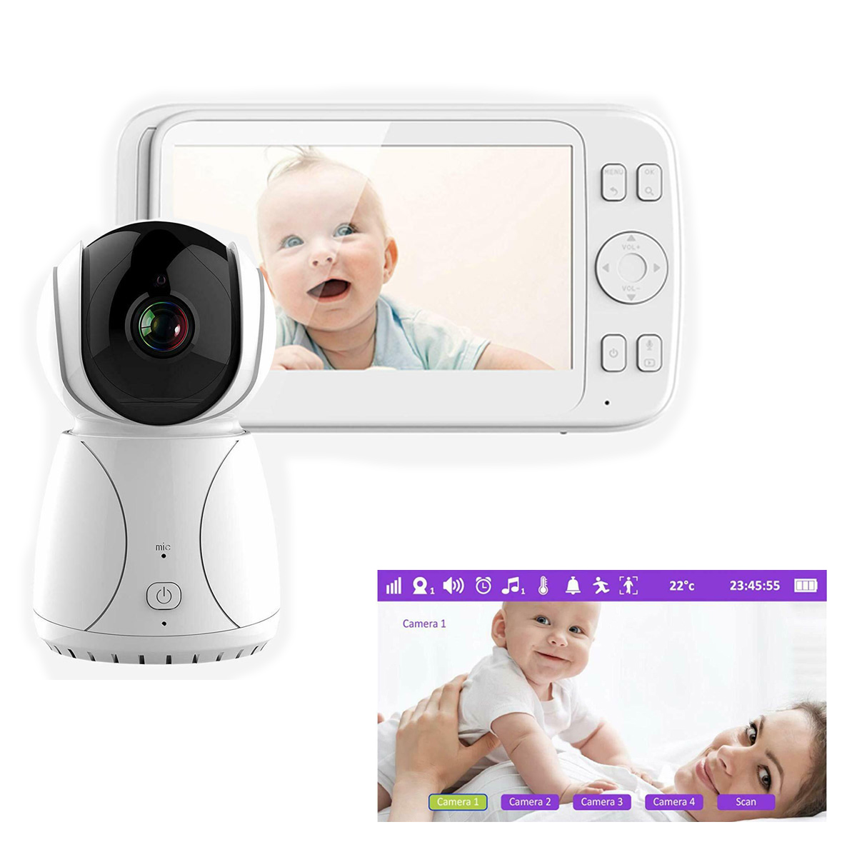 inch Wireless Baby Monitor Camera and Night Vision