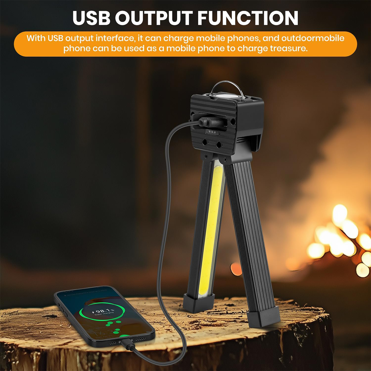 Gym Lamp For Posing – 7-Level Dimming, Magnetic LED Worklight With Hook, 180° Foldable, USB Rechargeable, Power Bank & Camping Light