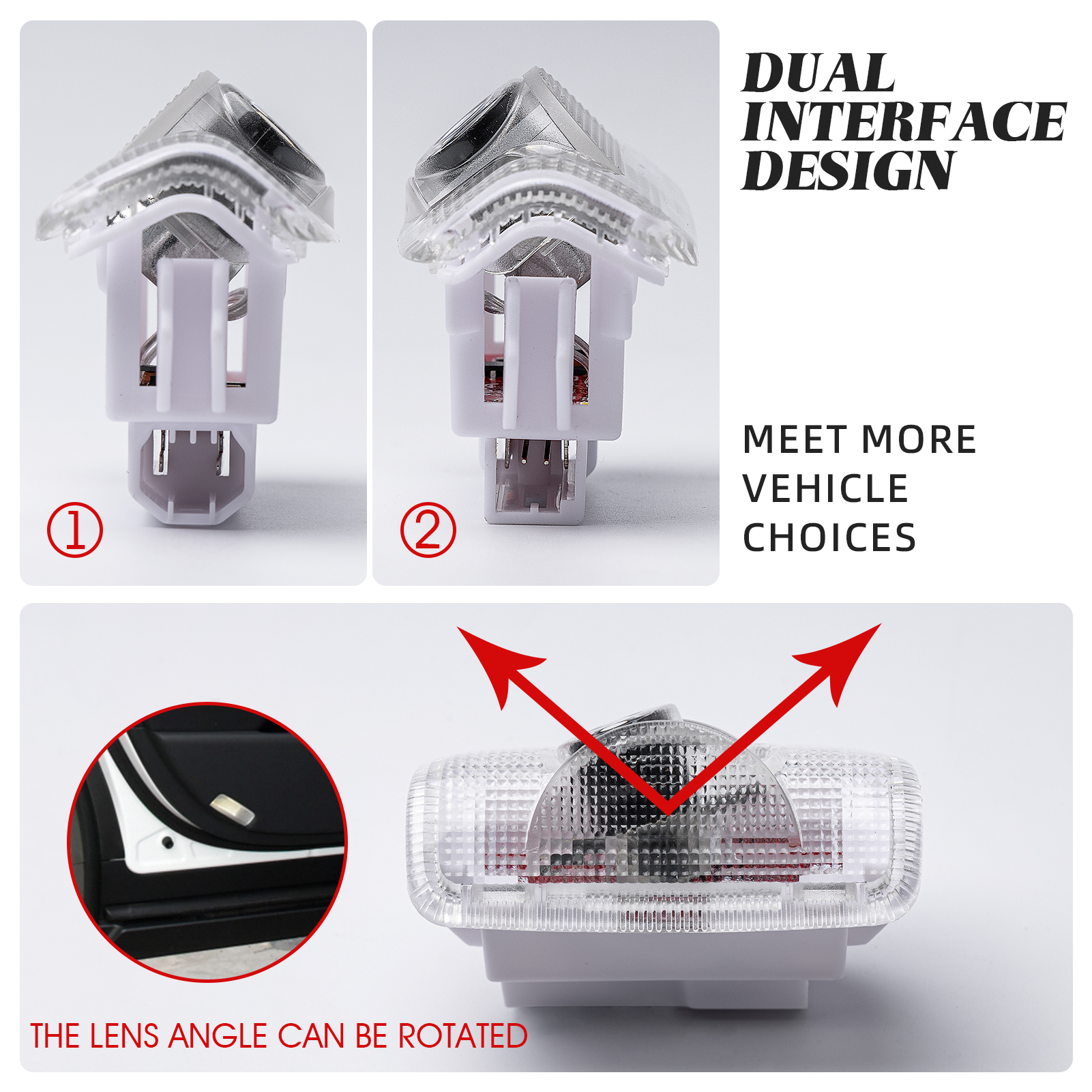 2X Car Door Lights Projector Courtesy Puddle Shadow LED Lights For