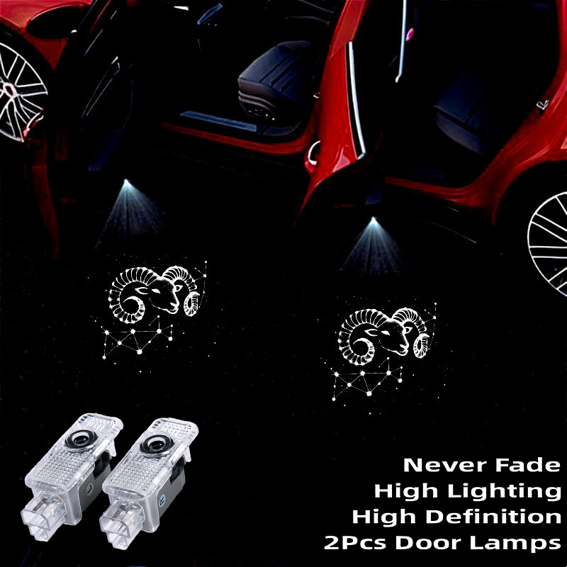 2 LED entry lights Original For Audi All Models LED lettering Door