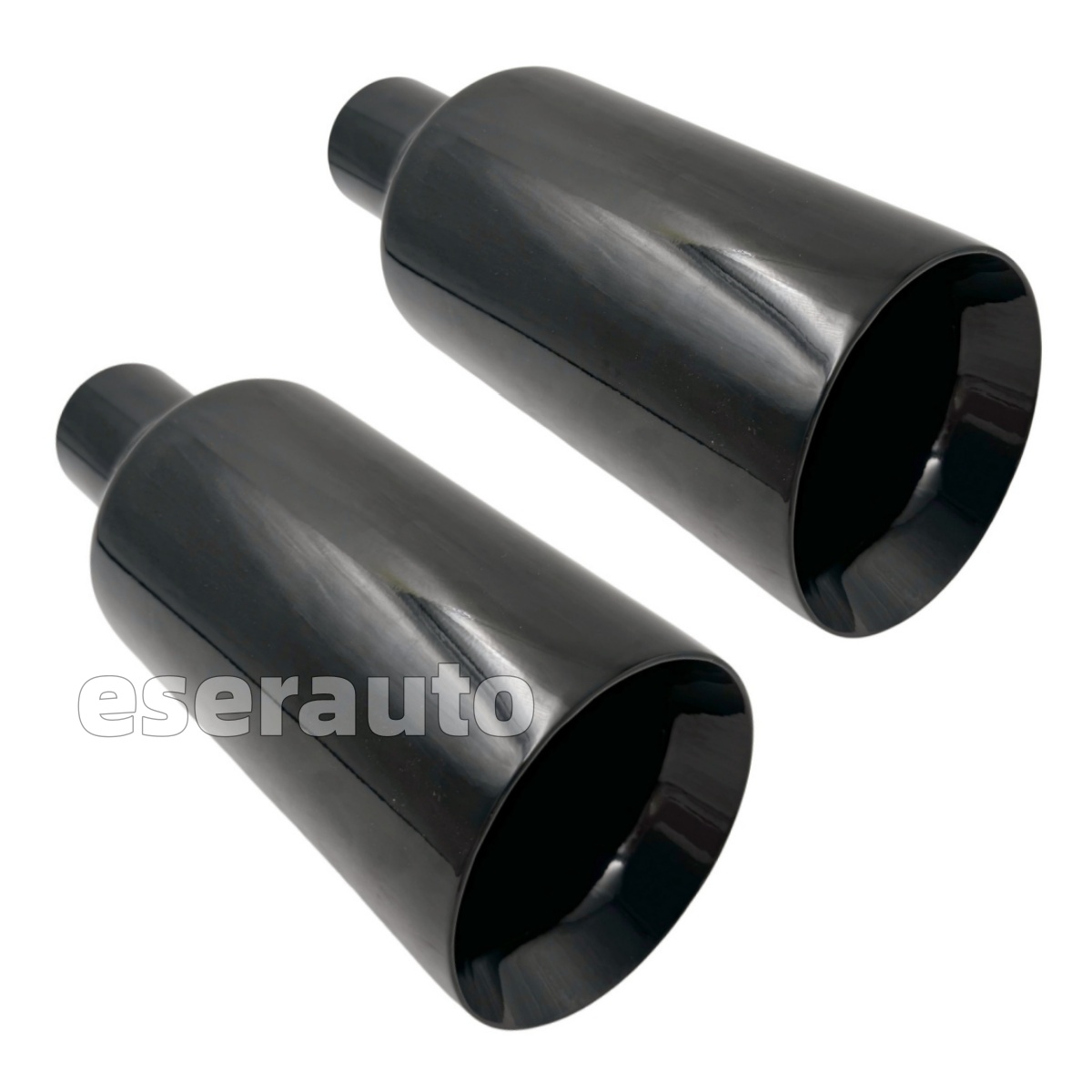 2X Exhaust Tip 5" Big 2.5" Inlet 12" L ANGLE DOUBLE WALL for Dodge Durango