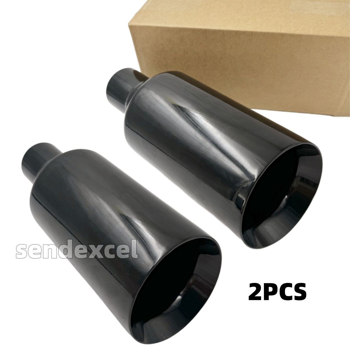 5in BIG BLACK EXHAUST TIP 2.5in INLET 12in L ANGLE DOUBLE WALL for DODGE DURANGO
