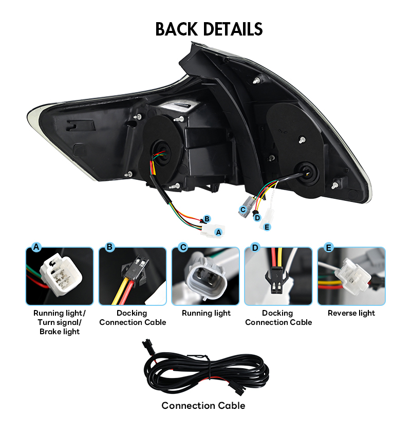 2X Upgrade LED Tail Lights For Toyota Venza 2009-2016 Smoked Rear