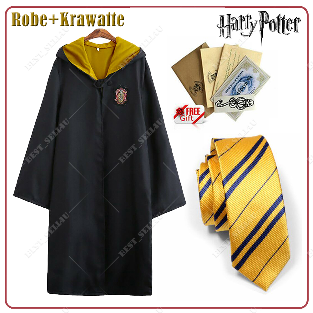 Kinder Harry Potter Gryffindor Slytherin Hufflepuff Krawatte Kostüm Zauberstab 