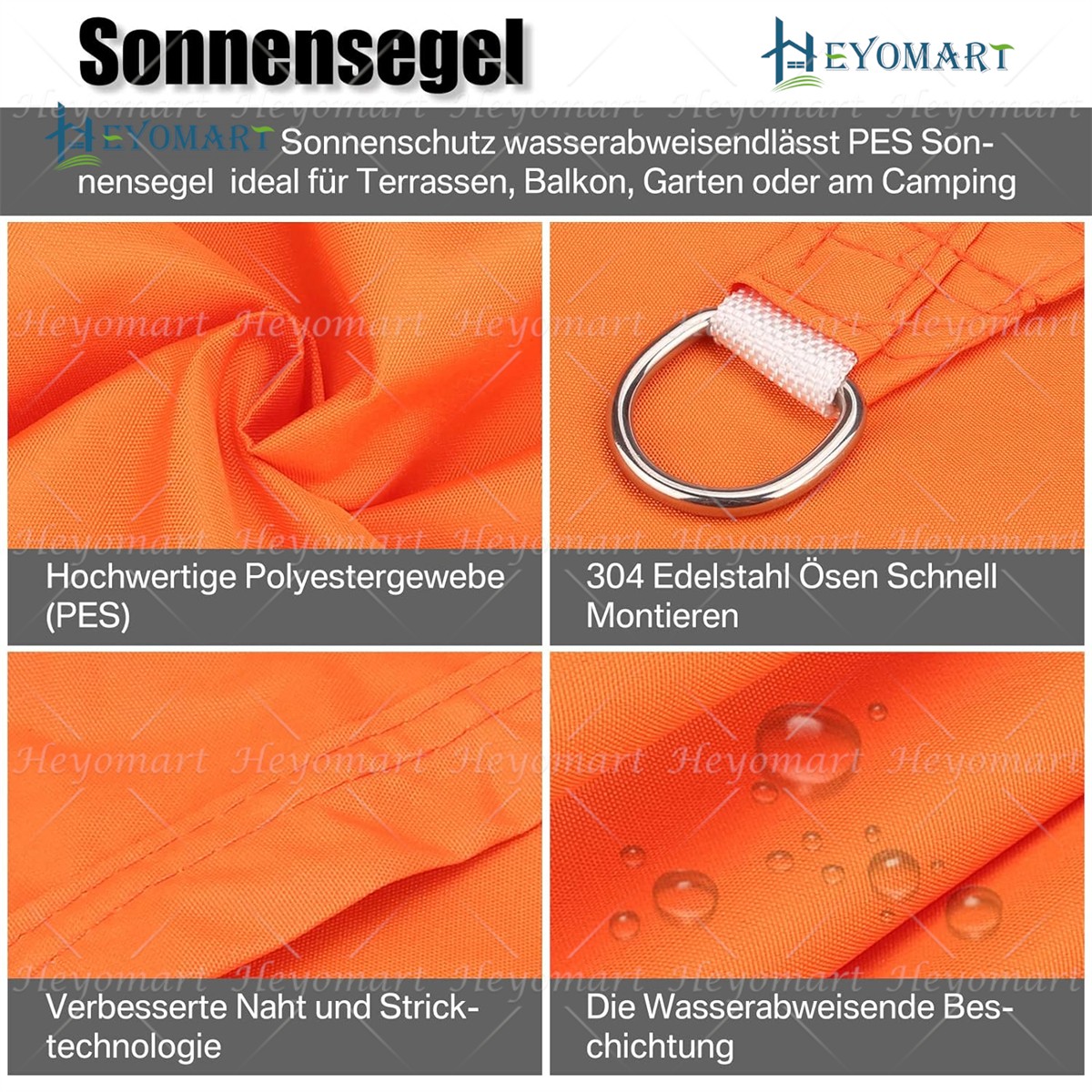 Sonnensegel Wasserdicht Sonnenschutz Segel Windschutz UV-Schutz Dreieck Rechteck