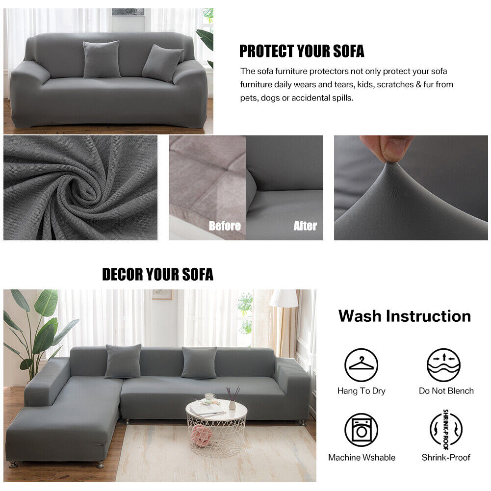 Sofabezug stretch elastische Sofahusse Abdeckung Für 1-4 Sitzer L Form Ecksofa