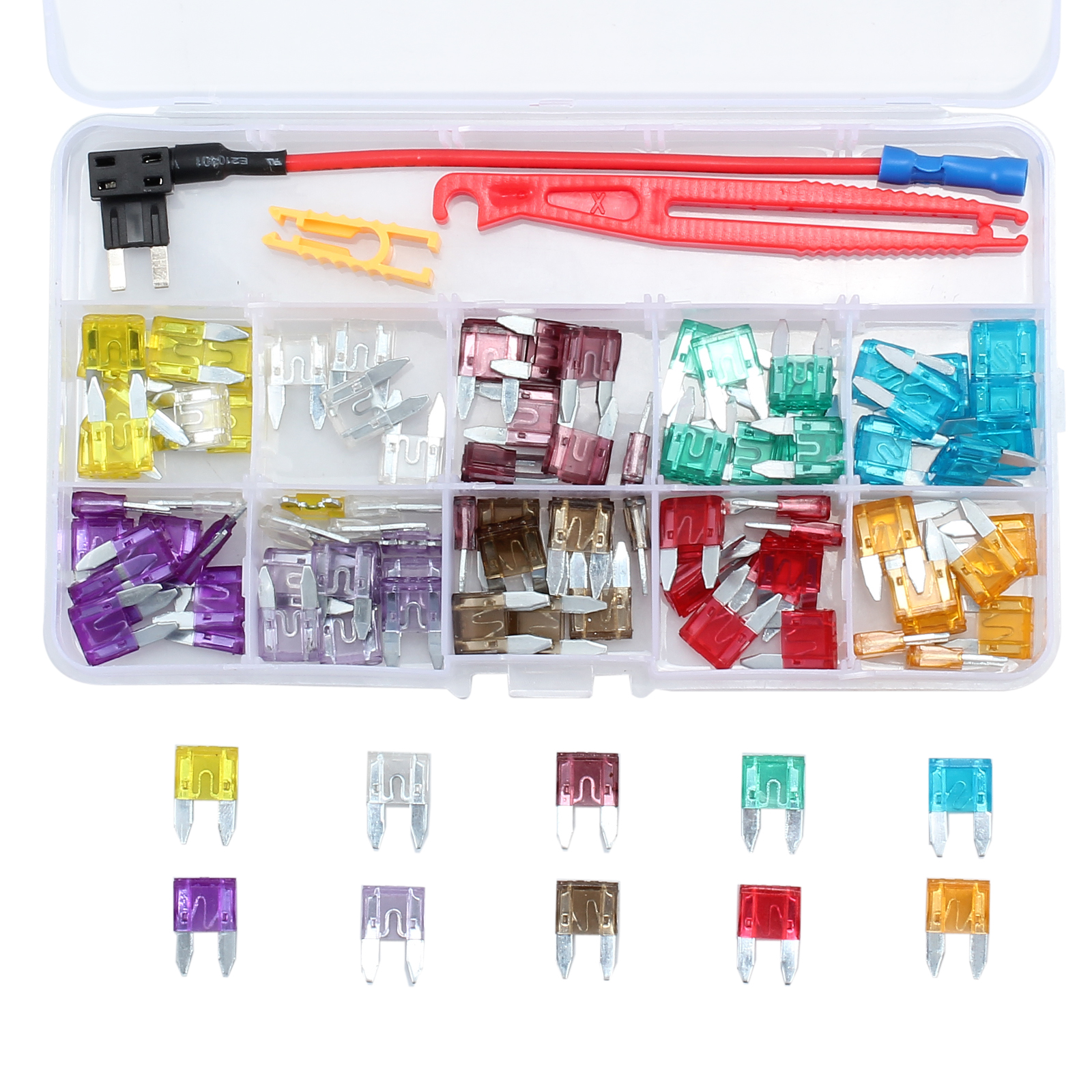 120pcs Assorted Car Fuse Auto Truck SUV Fuses Mini Blade Fuse Kits Set