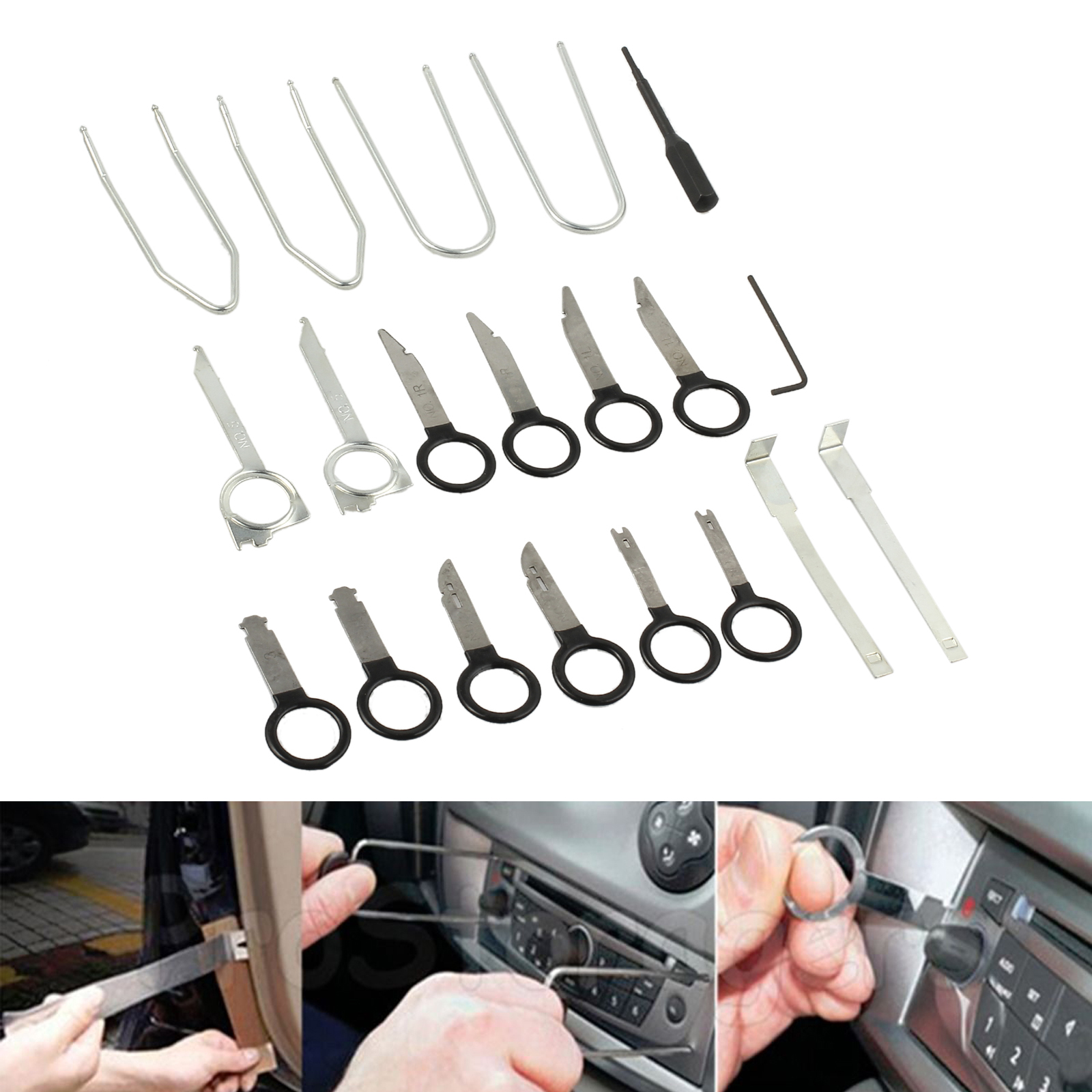 Details about 20x Car Radio Removal Tool Set Stereo Head Unit Audio Tools  Keys Stereo for BMW