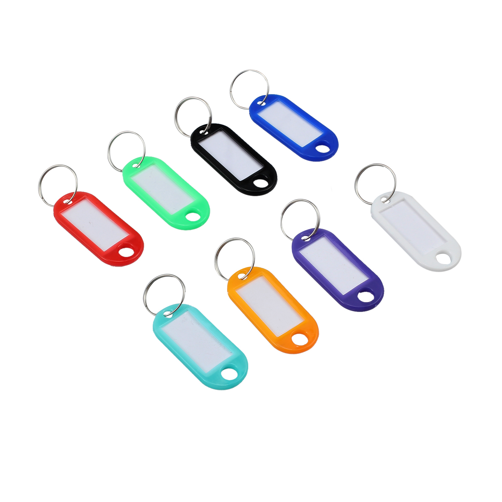 200Pcs Mix Colour Plastic Key Tags ID Tags Key Rings Key Chains Key ...