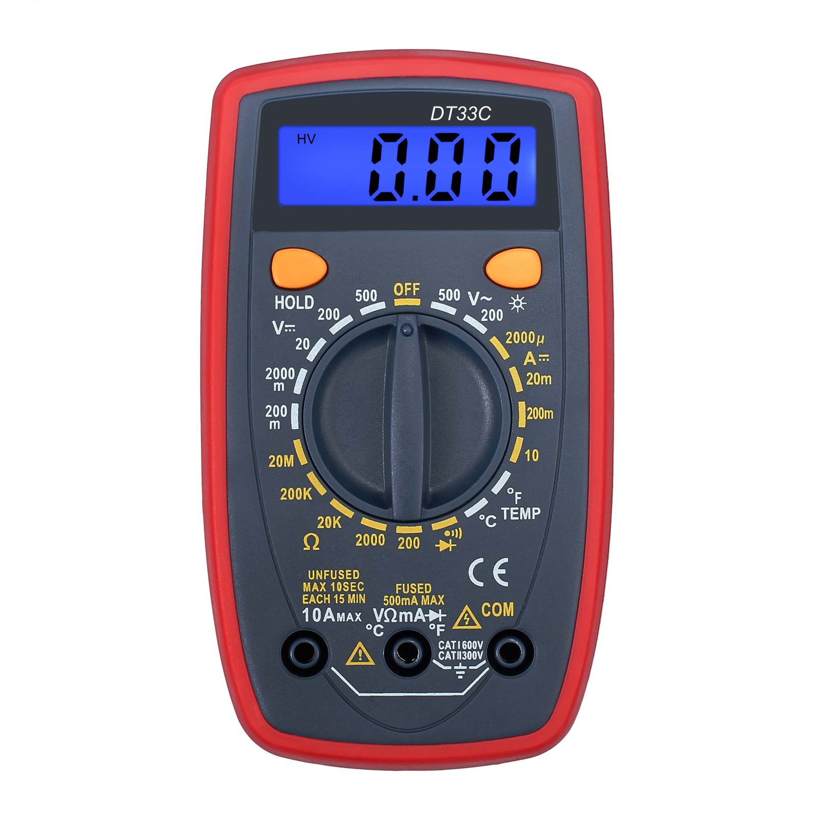 Digital Multimeter LCD Voltmeter Ammeter AC DC Ohm Diode Tester & Test ...