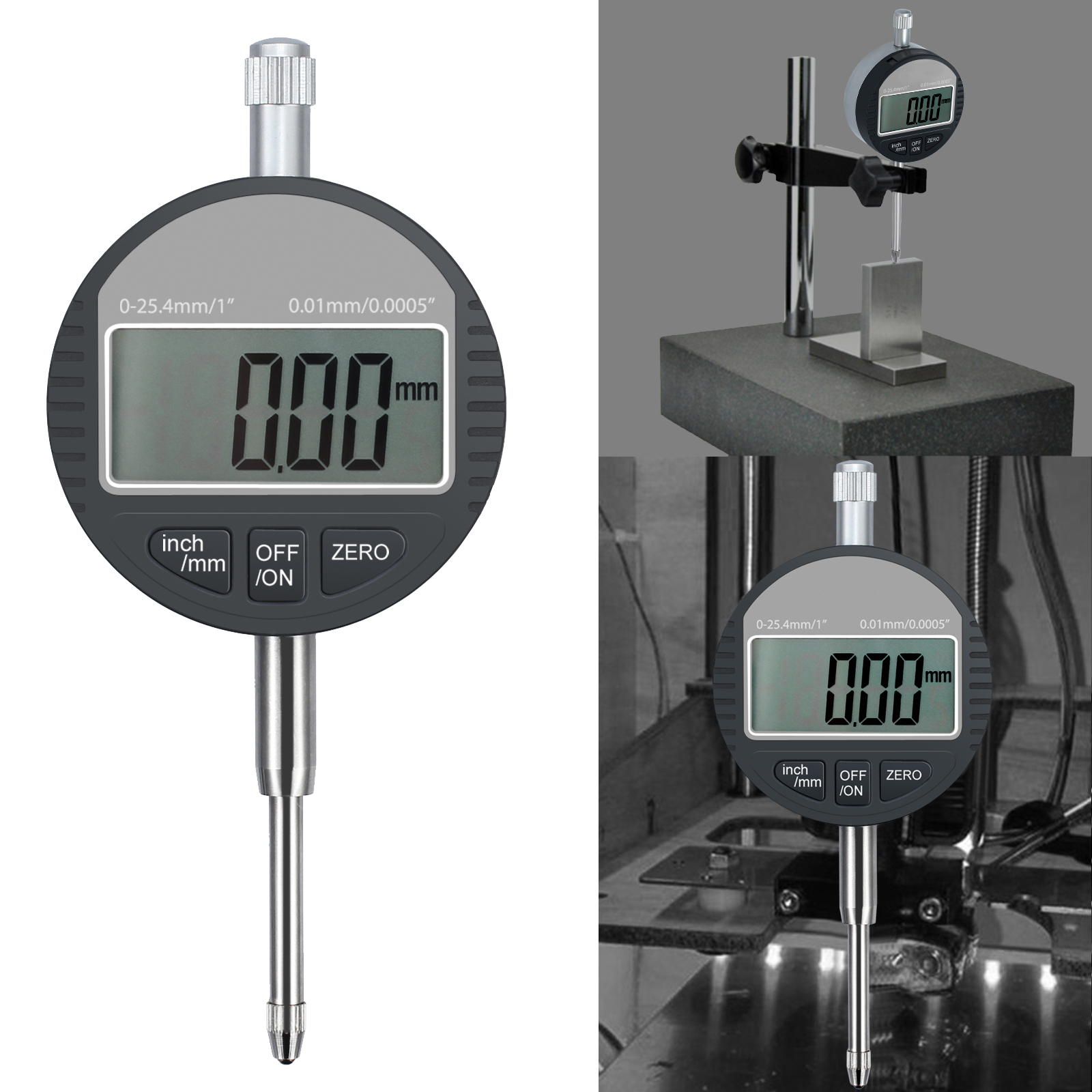 0.01mm//0.0005/'/' Digital Dial Indicator Probe Precision Gauge Range 0-25.4mm //1/'/'