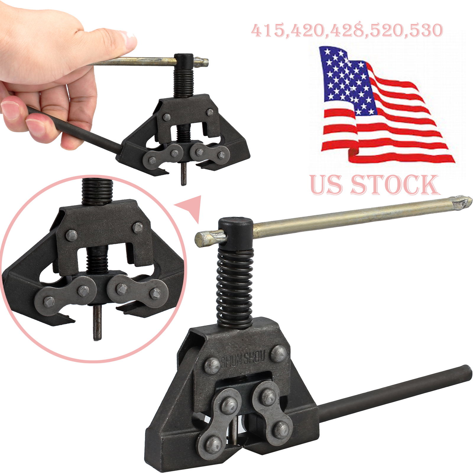Motorcycle Bicycle ATV Chain Cutter Link Breaker Stainless Tool For 415-530