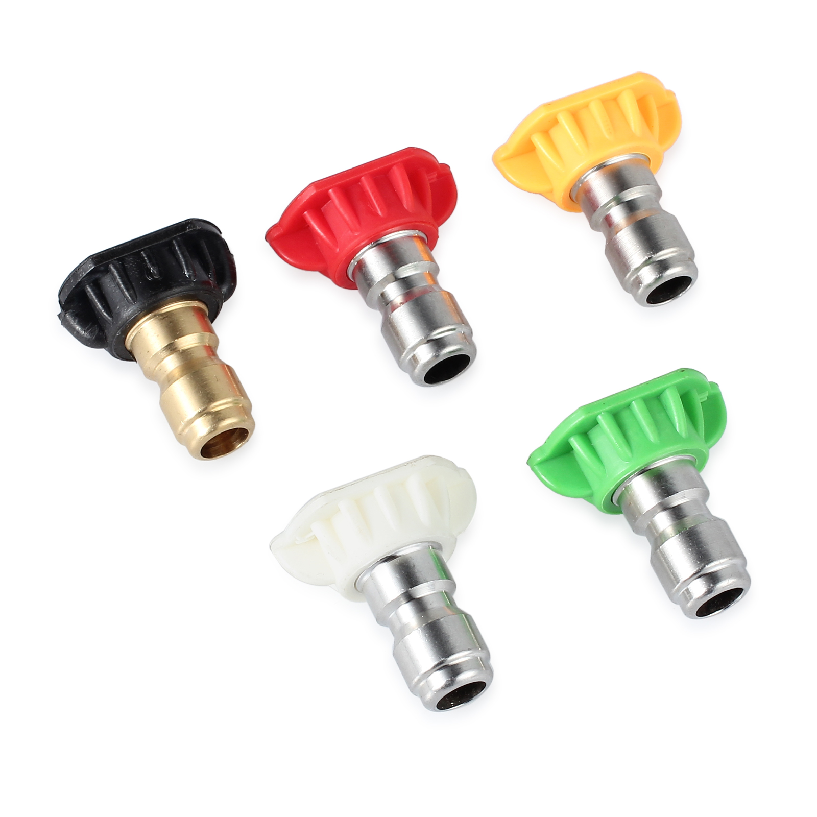 5 Pack High Pressure Washer Spray Nozzle Tips Variety Degrees 1/4