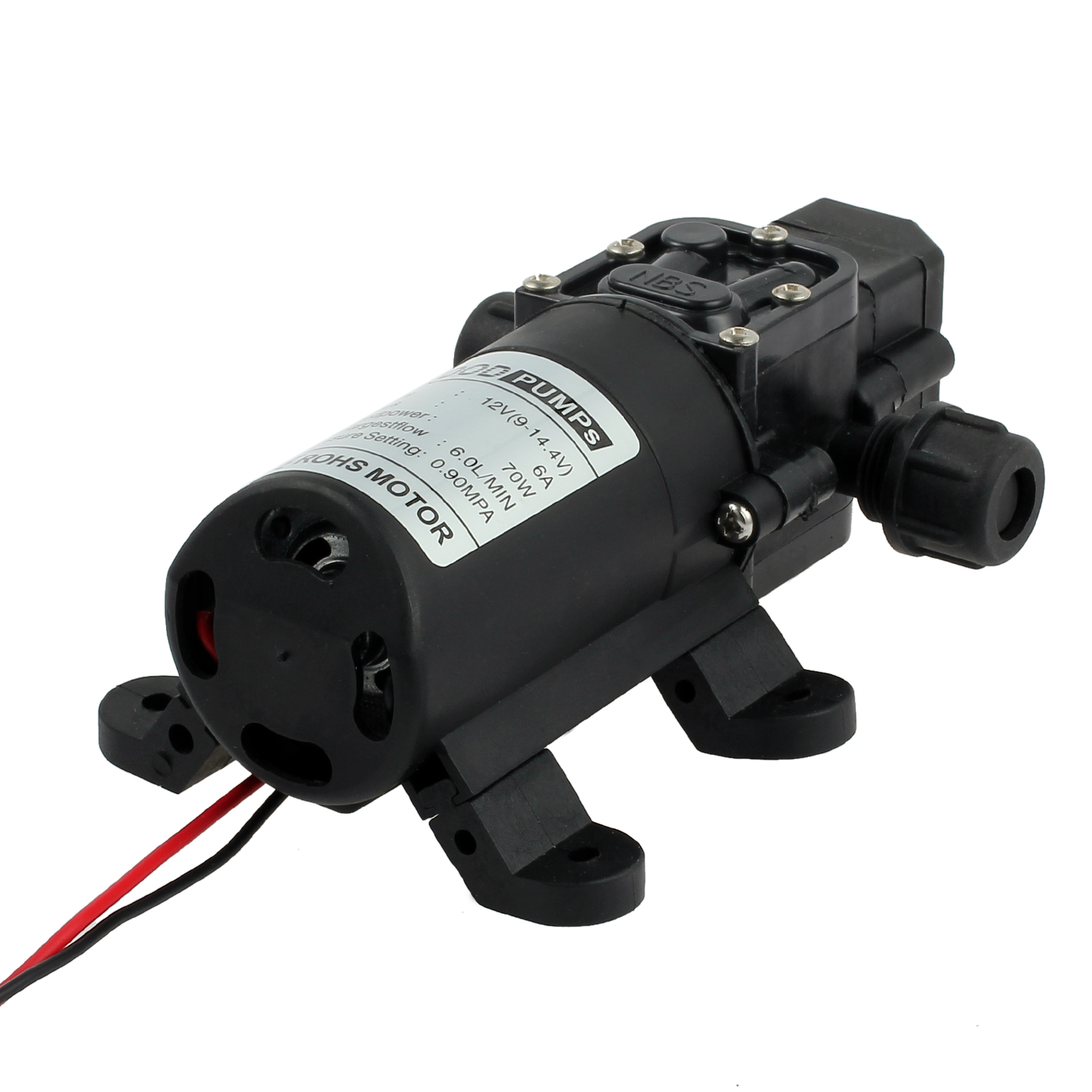 NEW DC 12V 130PSI High Pressure Water Pump 6L/min Ground Vehicle Carpet ...