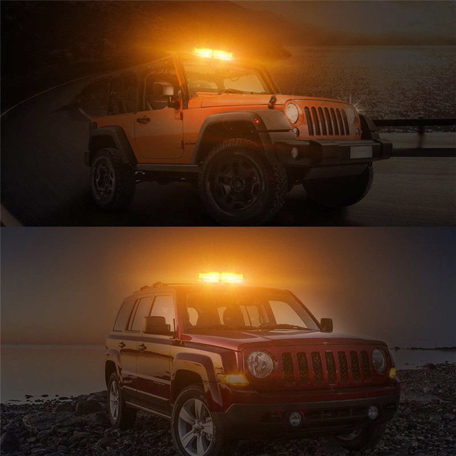 240 LED Amber Car Flashing Warning Strobe Light Recovery