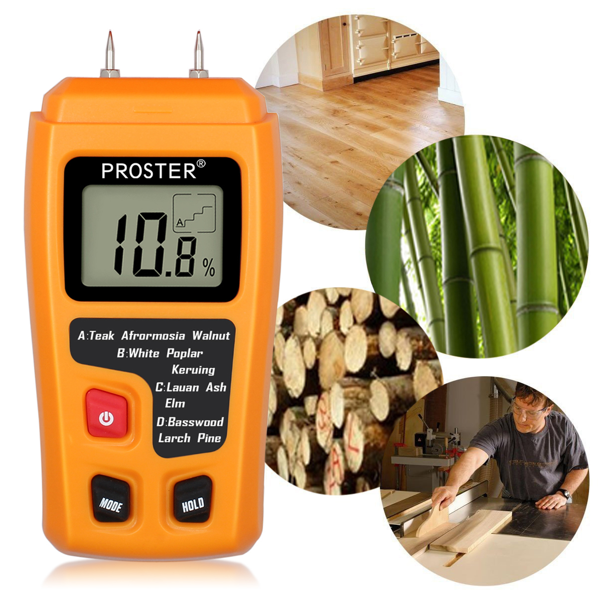 LCD Digital Moisture Meter Wood Firewood Paper Humidity Tester Damp