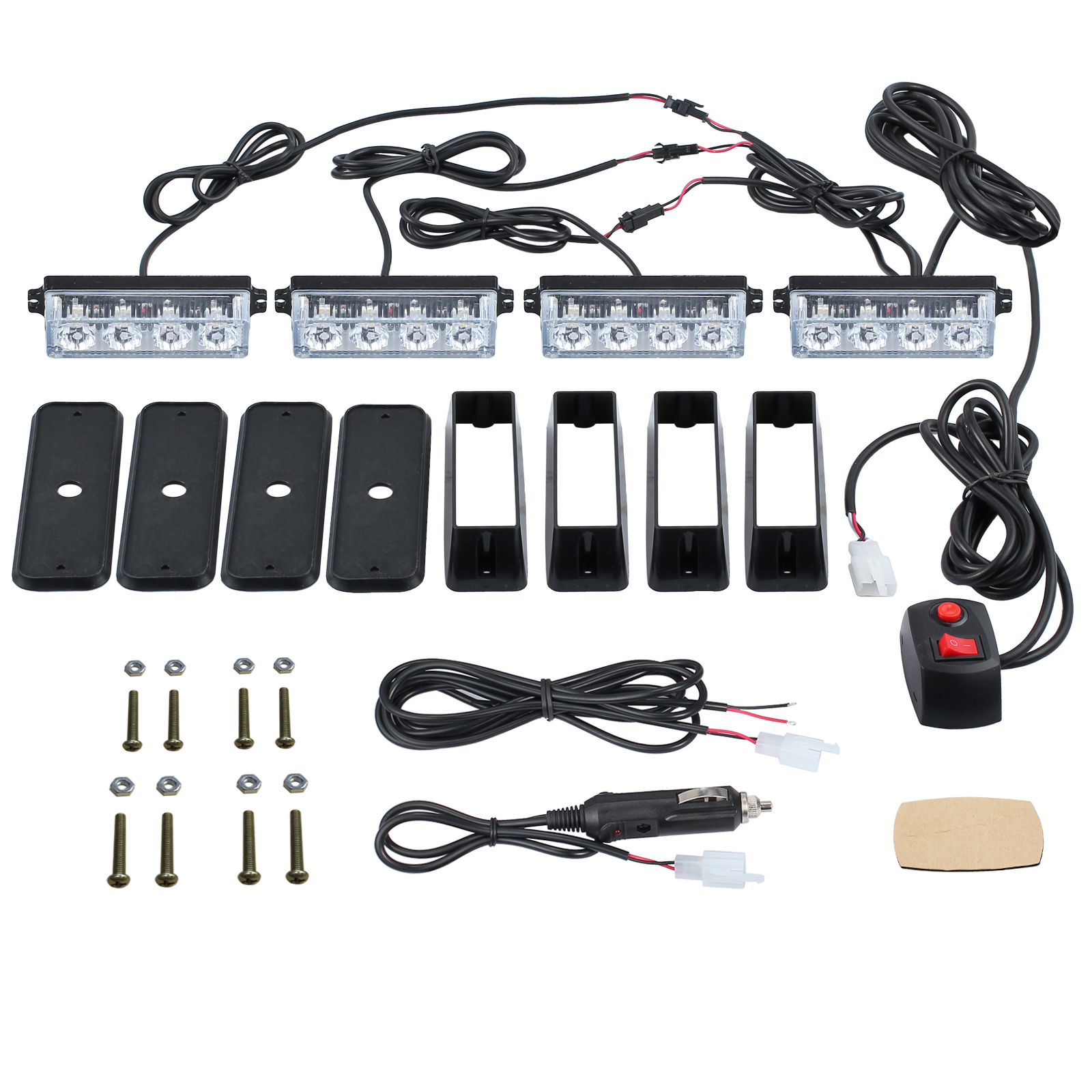 4X Car Emergency Light KIT Warning Strobe Flashing Hazard LIGHT Amber