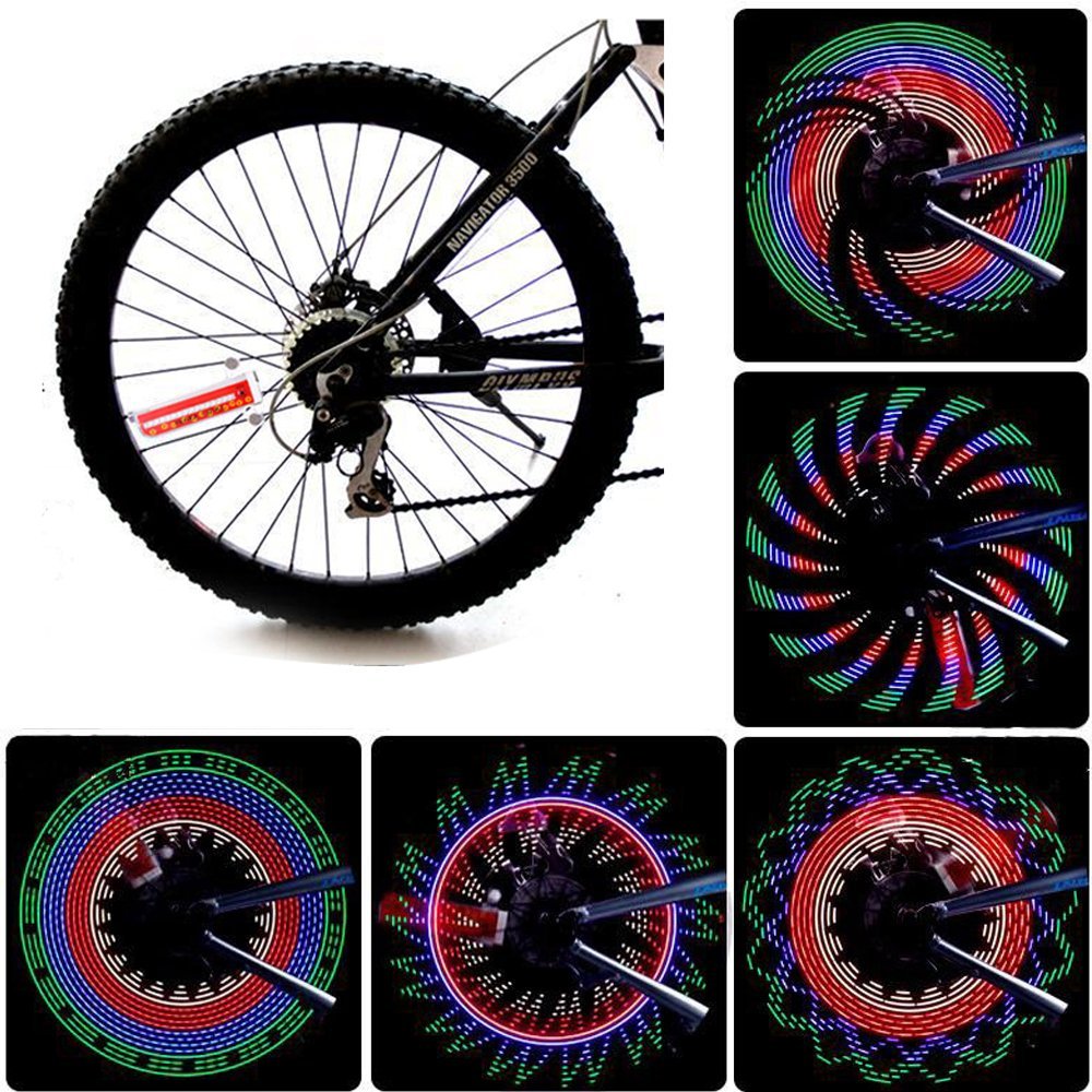 2X LED Beleuchtung Fahrrad Speichenlicht bunt Rad Speichen