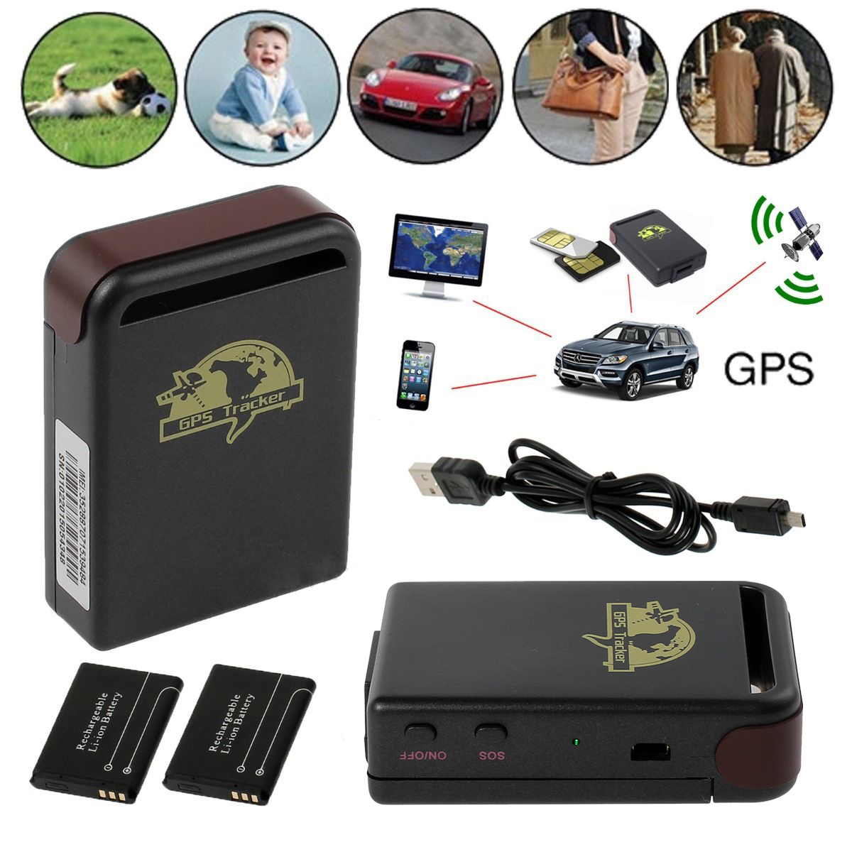 TK102 Genuine GPS Tracker Car Vehicle Personal mini Tracking