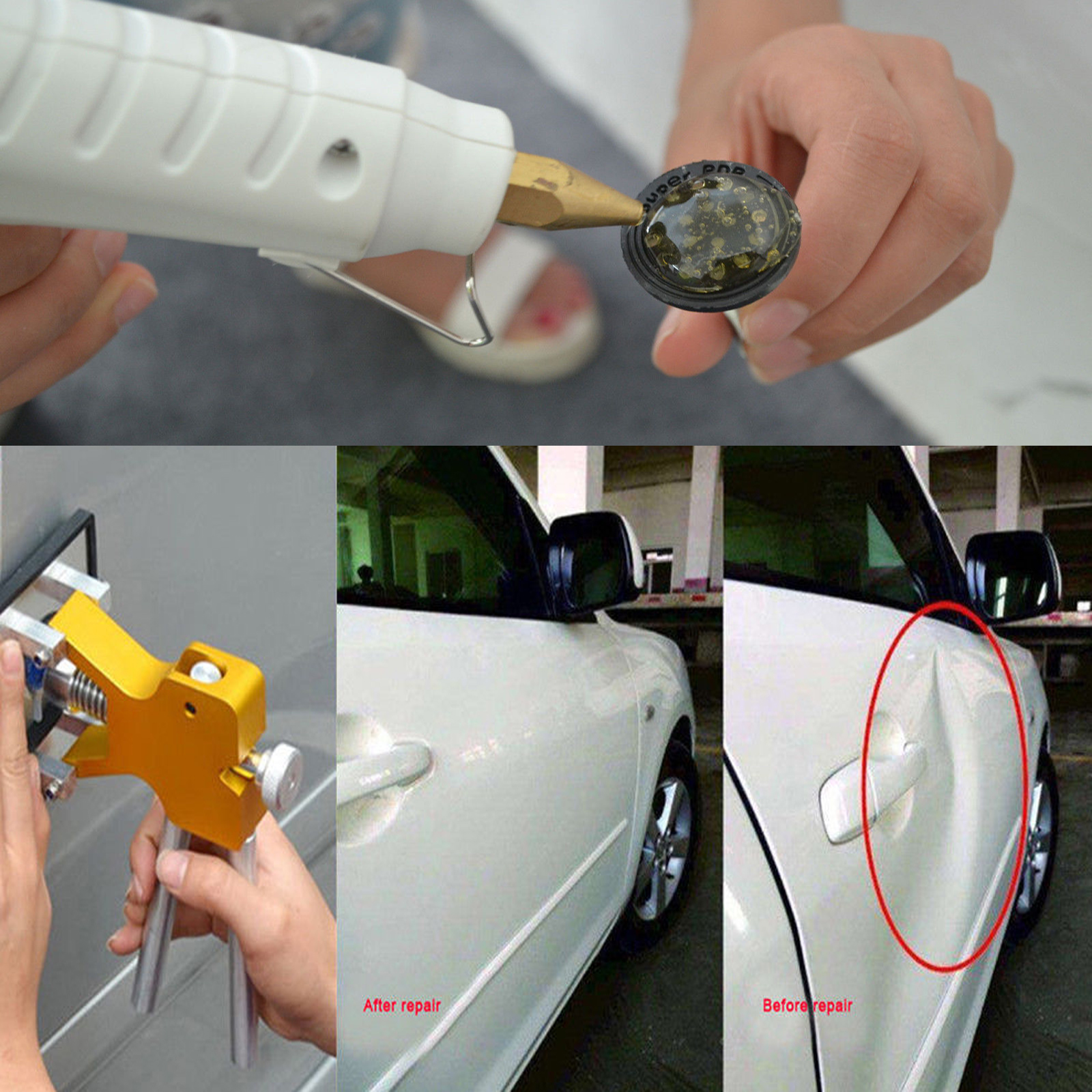 Car Paintless Dent Repair Tool Dint Hail Damage Remover Puller Lifter