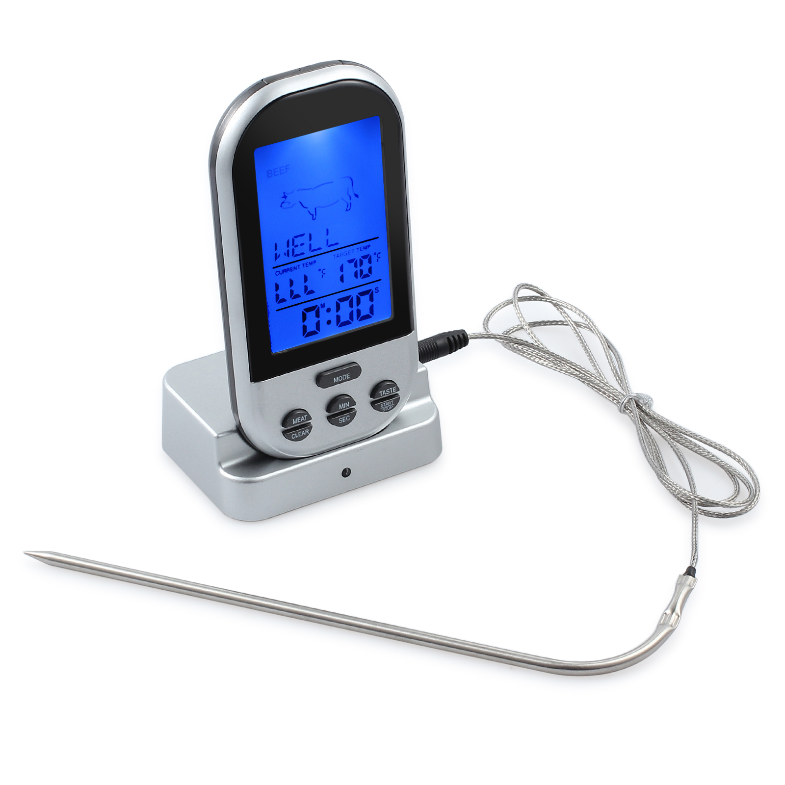Wireless Digitale Display Bratenthermometer Funk thermometer Fleisch