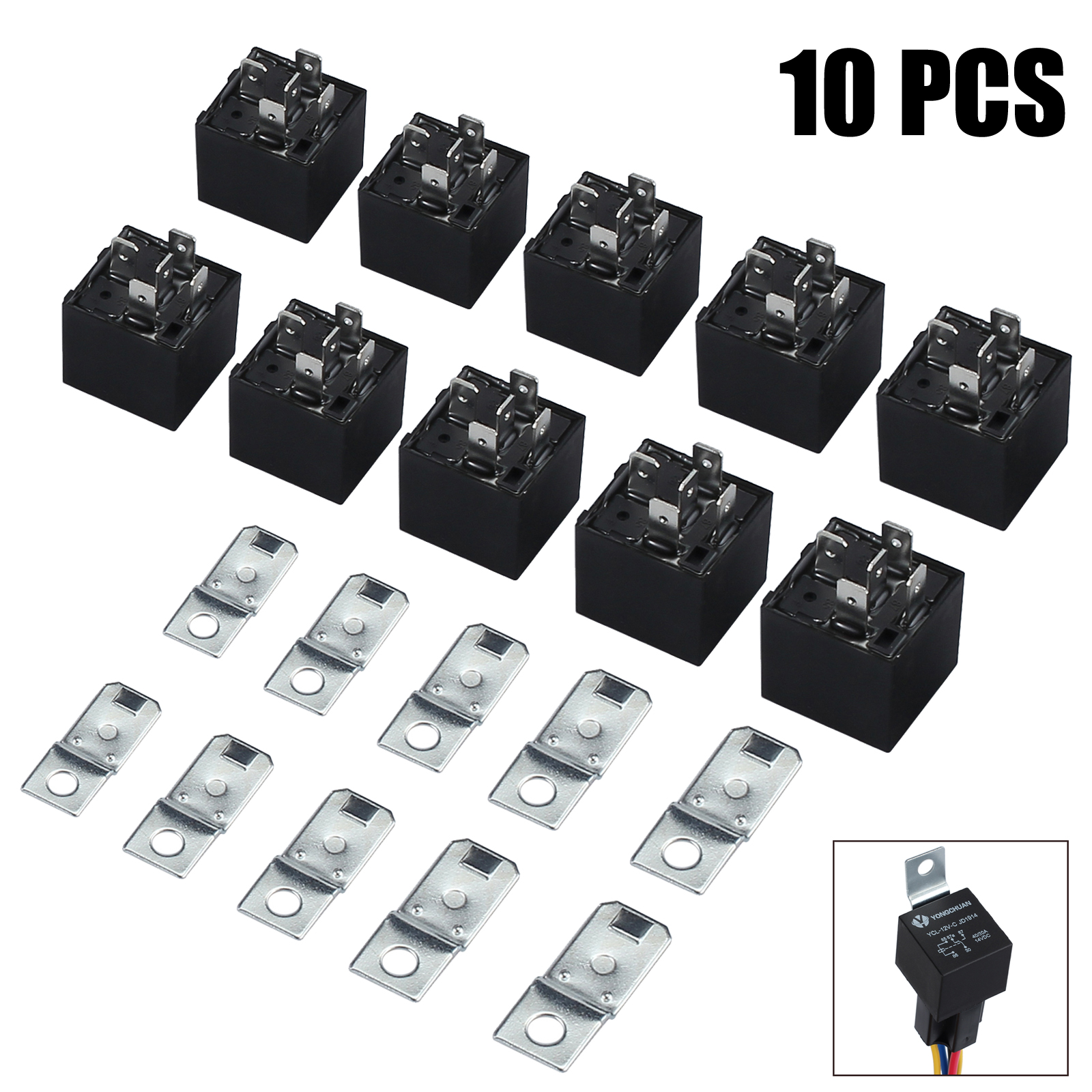 10pcs 12V 12 Volt DC 40A AMP Relay SPDT 5Pin For Vehicle Car Auto Truck