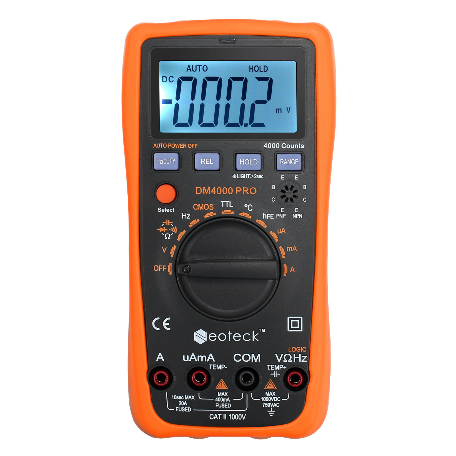Handheld Digital Multimeter AC/DC Voltage OHM Temp Digital Multimeter