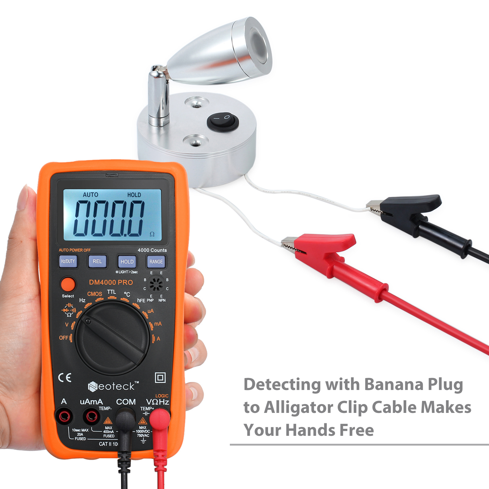 Handheld Digital Multimeter AC/DC Voltage OHM Temp Digital Multimeter