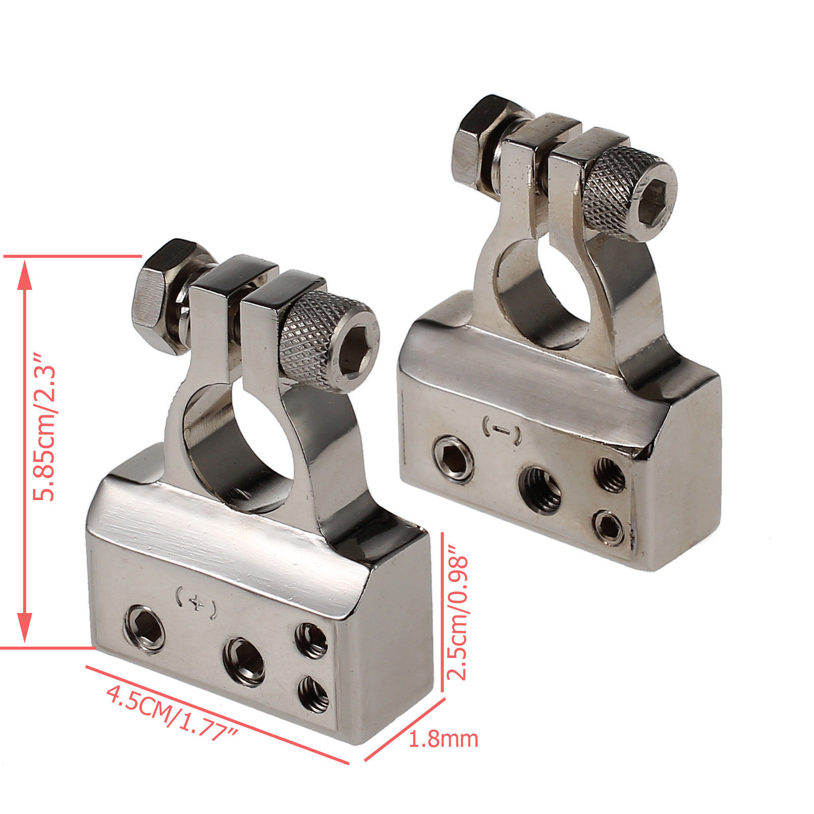2X Silver Heavy Duty Plated Car Battery Terminals Positive + Negative Connectors 859256005020 | eBay