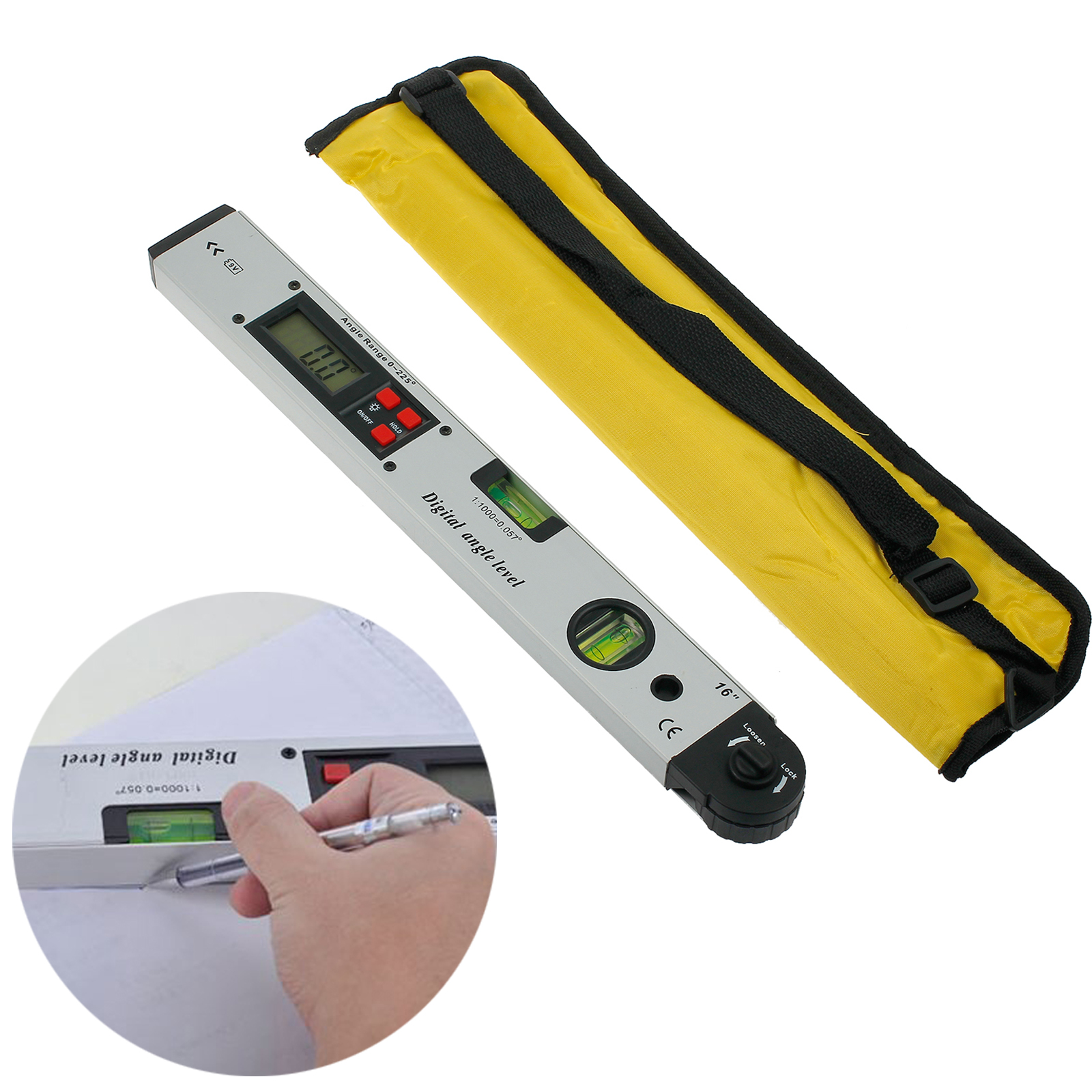 Digital Angle Finder 0-225° Digital Protractor with Battery and Pouch ...