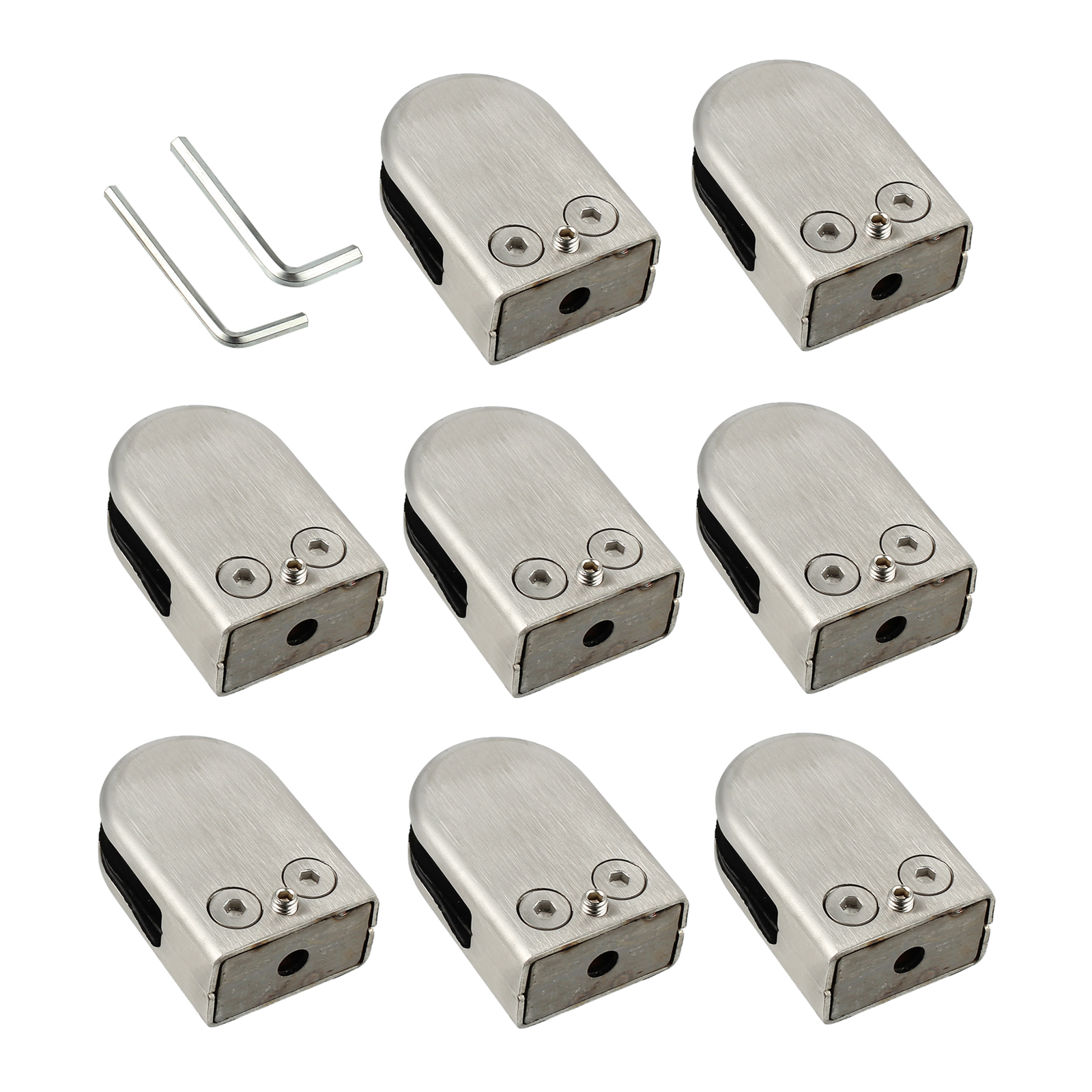 8X Glass Clamp Bracket Clip Clamp Holder 304 Stainless Steel Handrail