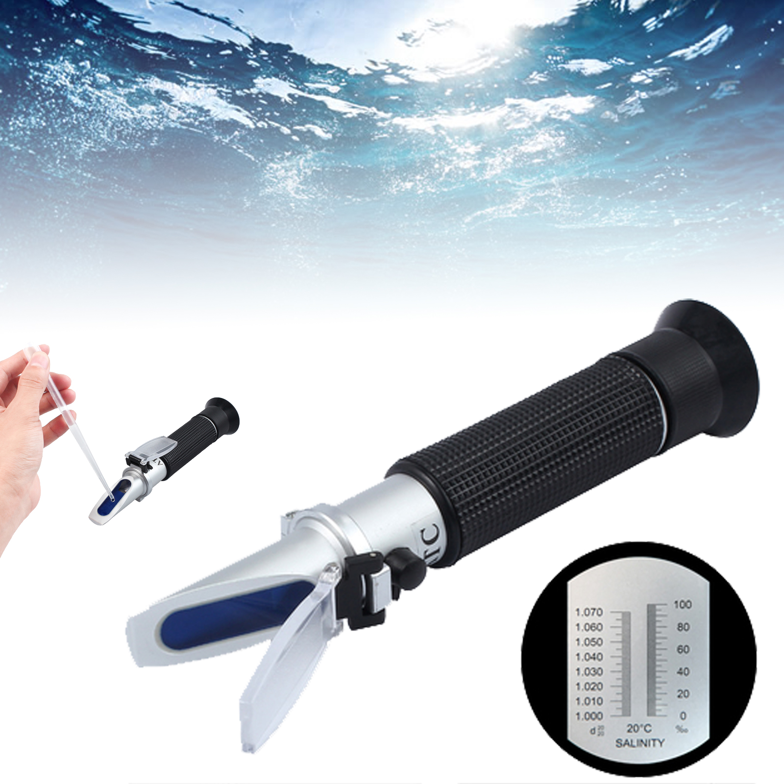Portable Salinity Salt Refractometer Hydrometer 010 For Aquarium Fish Water eBay