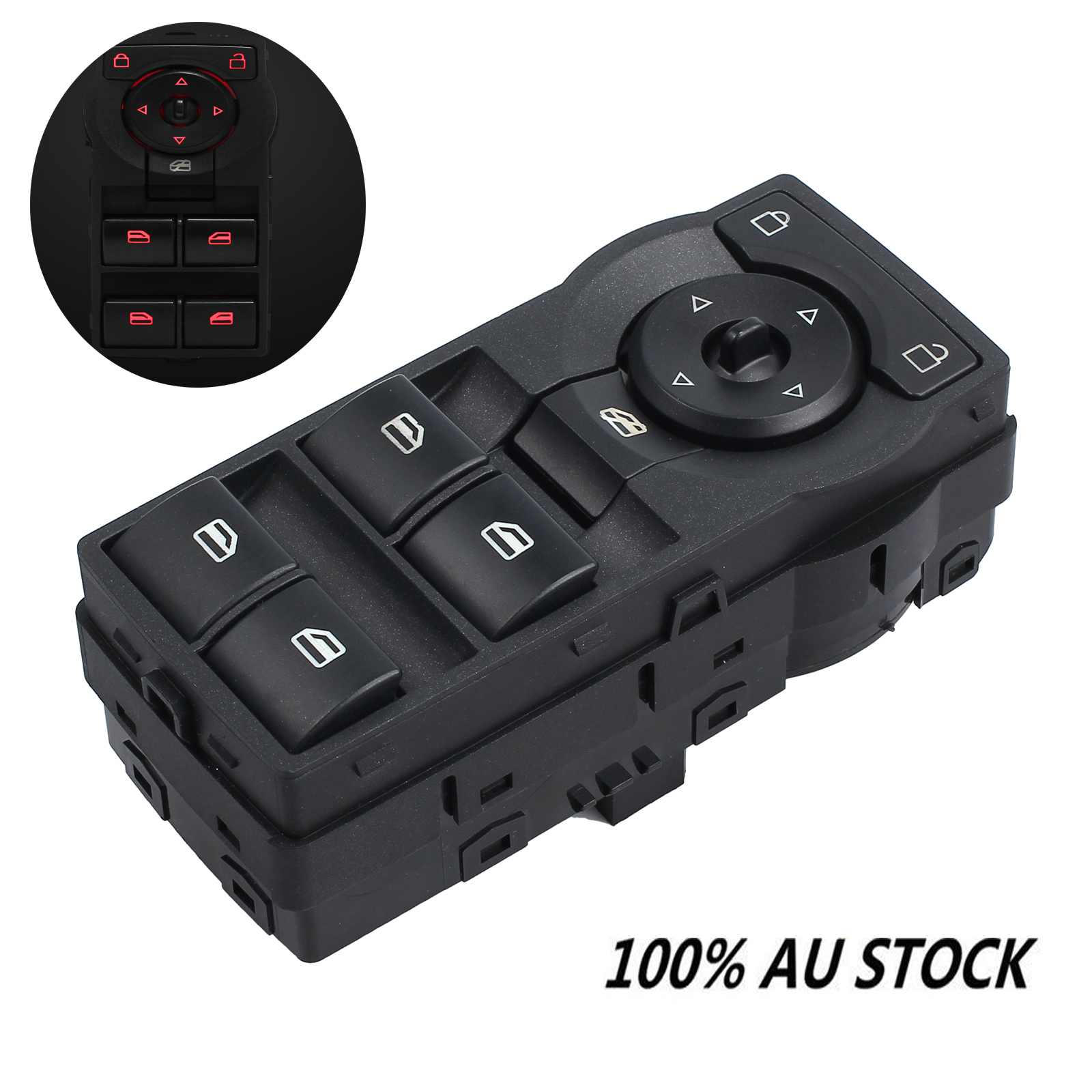 New Power Master Window Mirror Switch for Holden Commodore VE Red