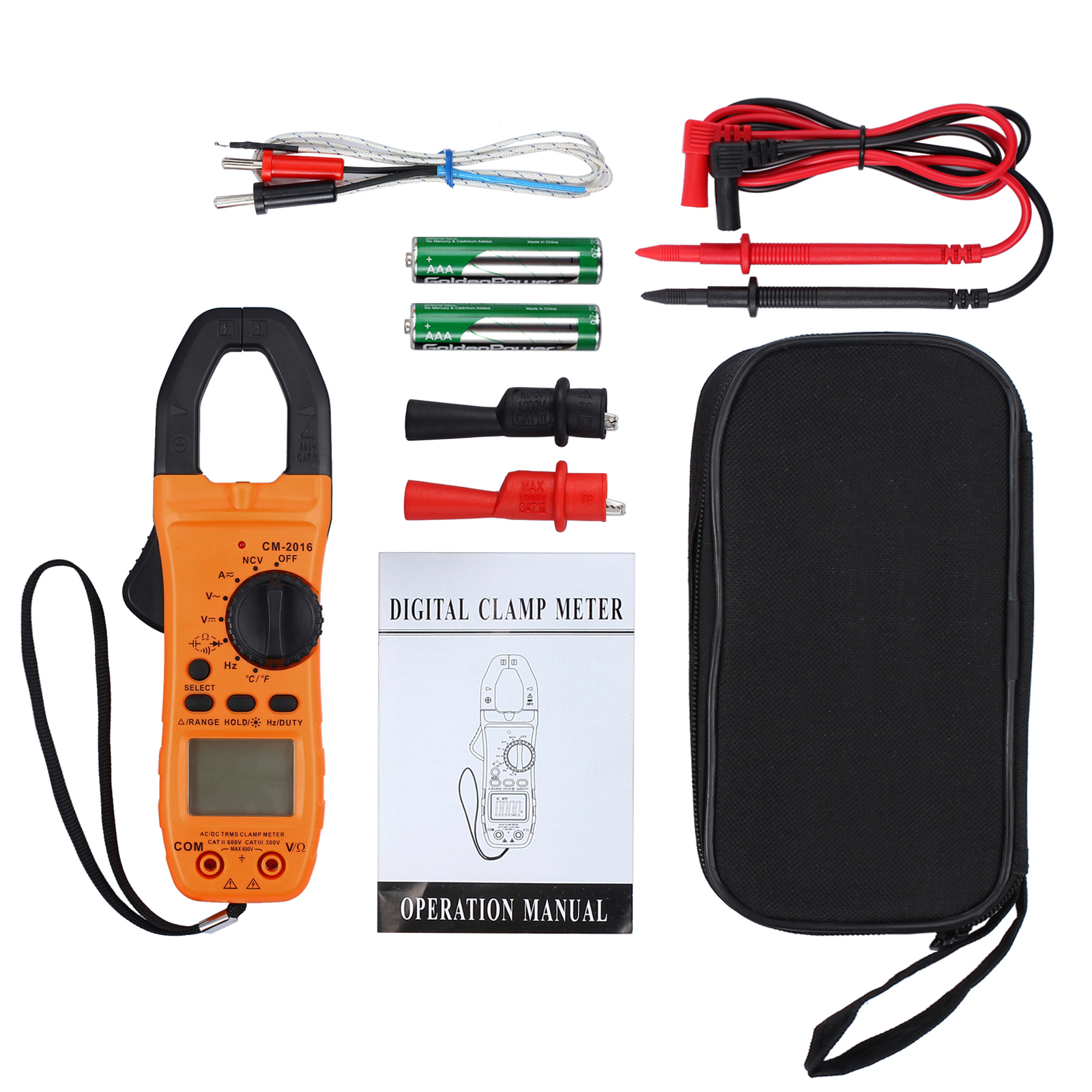 Tragbare Zangenamperemeter Digital AC//DC TRMS Ampere Probe kapazitiv Multimeter