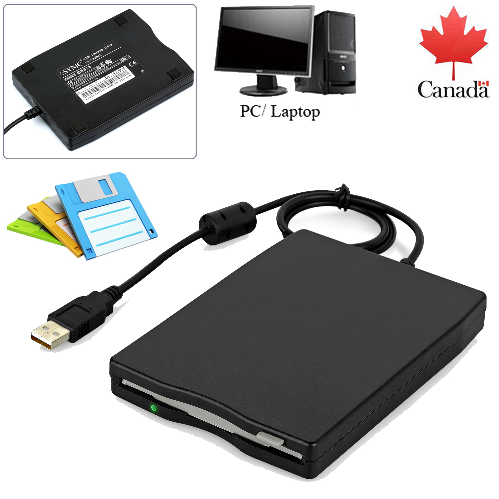portable USB External Floppy Disk Drive For Laptop PC Win 7 H FDD 3.5