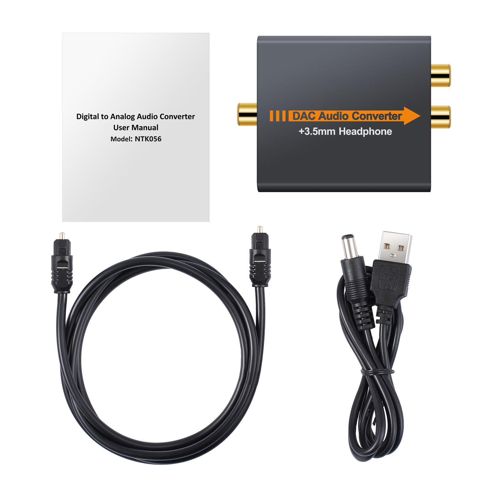 96khz Digital coaxial to analog audio converter Toslink Cable DAC 3.5MMheadphone