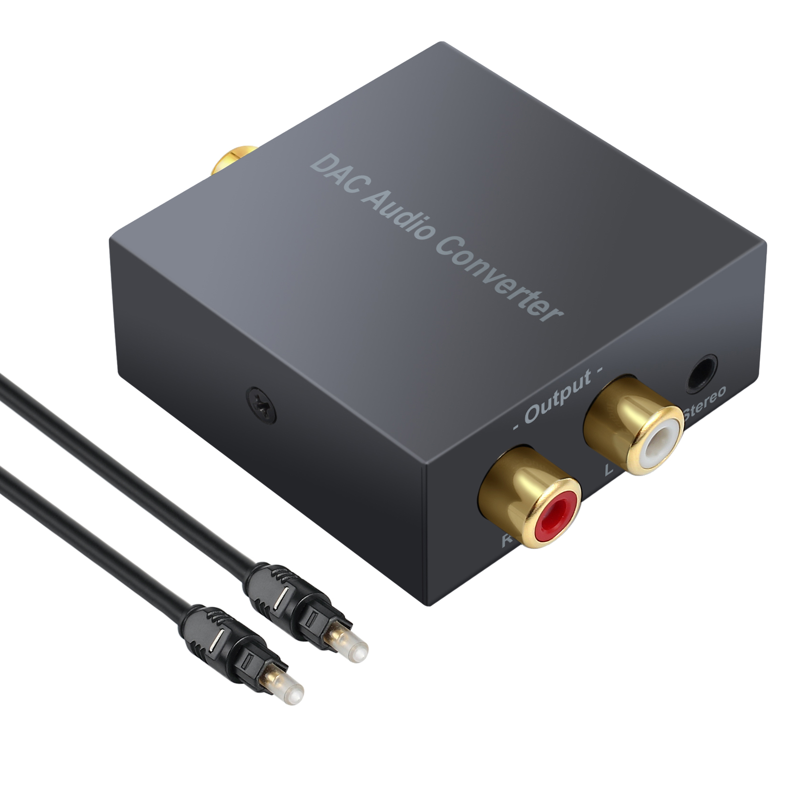 Digital Optical Coax Toslink to Analog RCA L/R Audio Converter Adapter