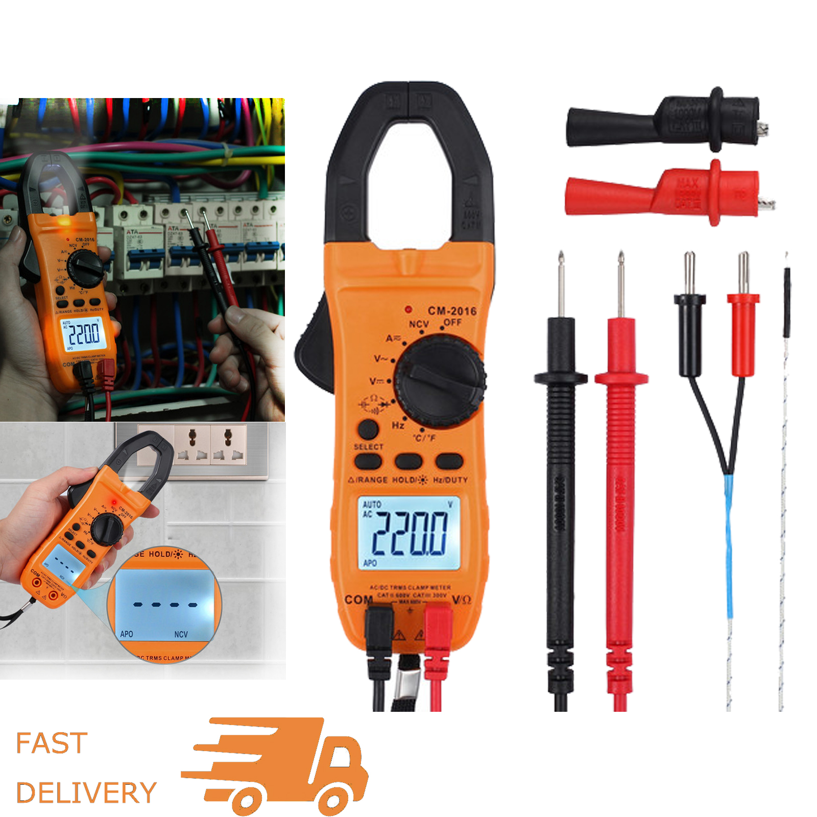 Digital Multimeter Advanced Clamp Meter TRMS 6000 Counts AC//DC Test Auto-Ranging