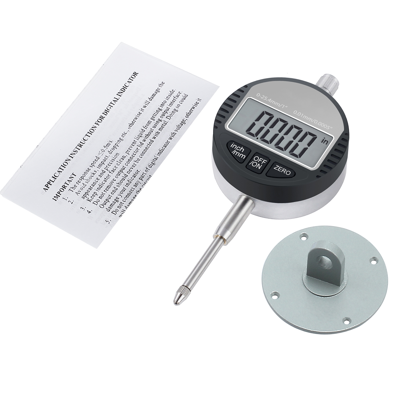 Digital Dial Test Indicator Gauge 0.01mm/.0005'' Measure Range 025.4mm