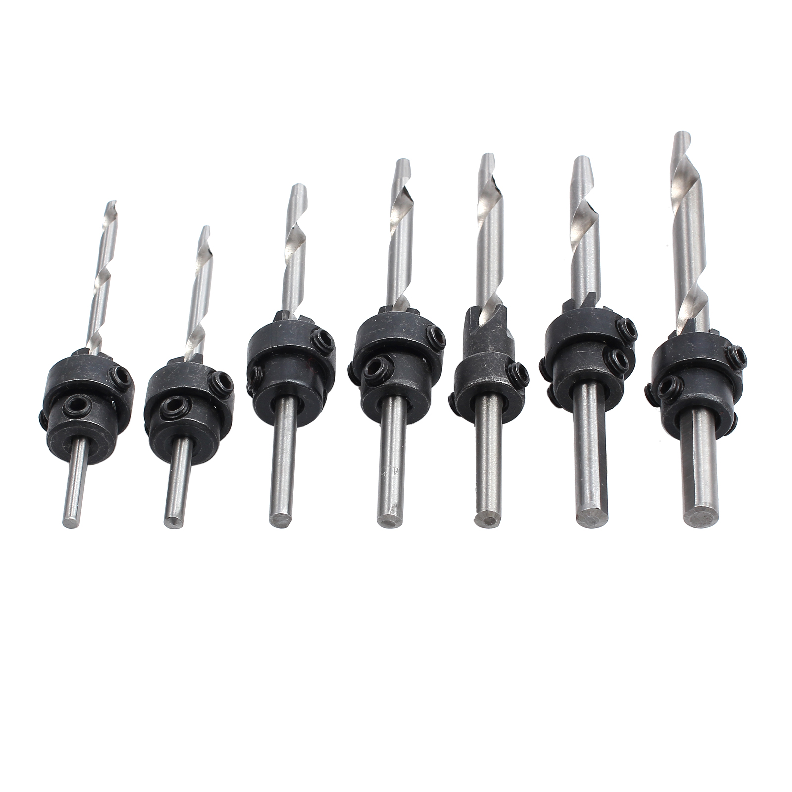 22pcs Tapered Countersink Drill Bits Set Stop Collars Hex Key Wood Pilot Hole AU 753807580410 eBay